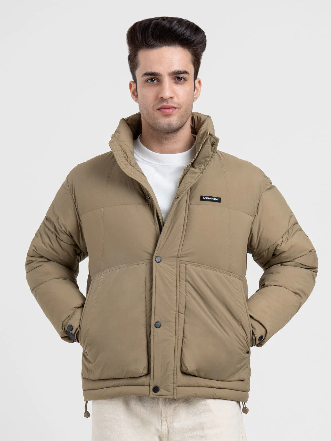 Men's Padded Winter Jacket | High-Neck Streetwear Edge - Image 2
