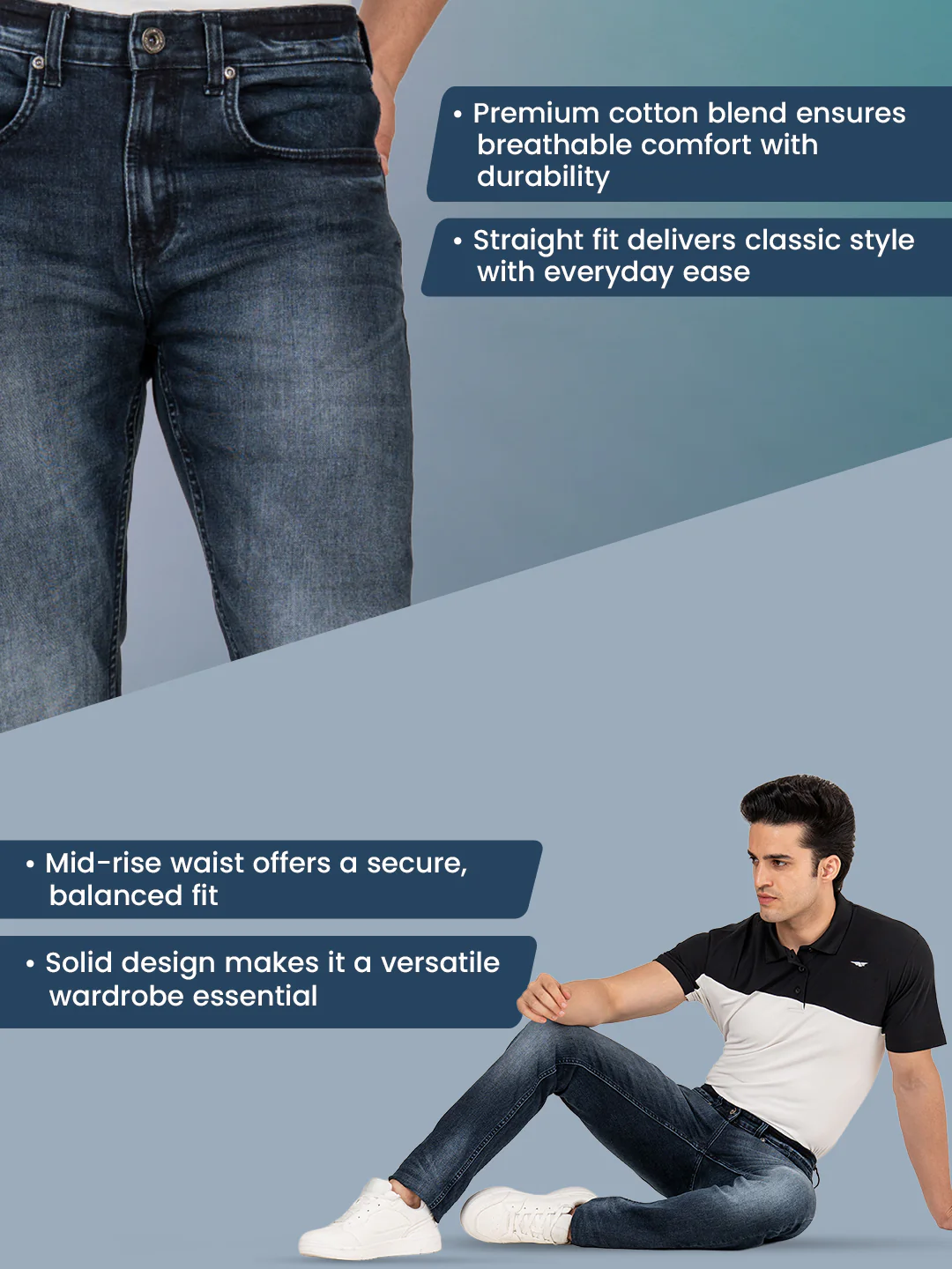 Men's Straight Fit Jeans for Classic Everyday Style - Image 2