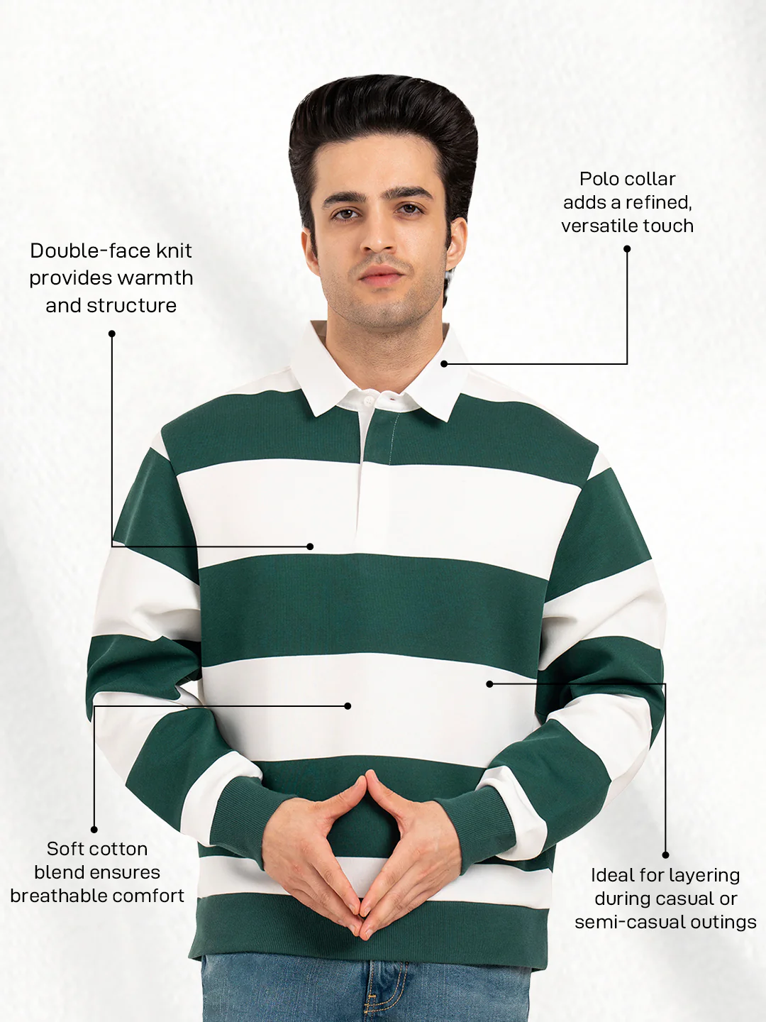 Men's Striped Sweatshirt - Image 3