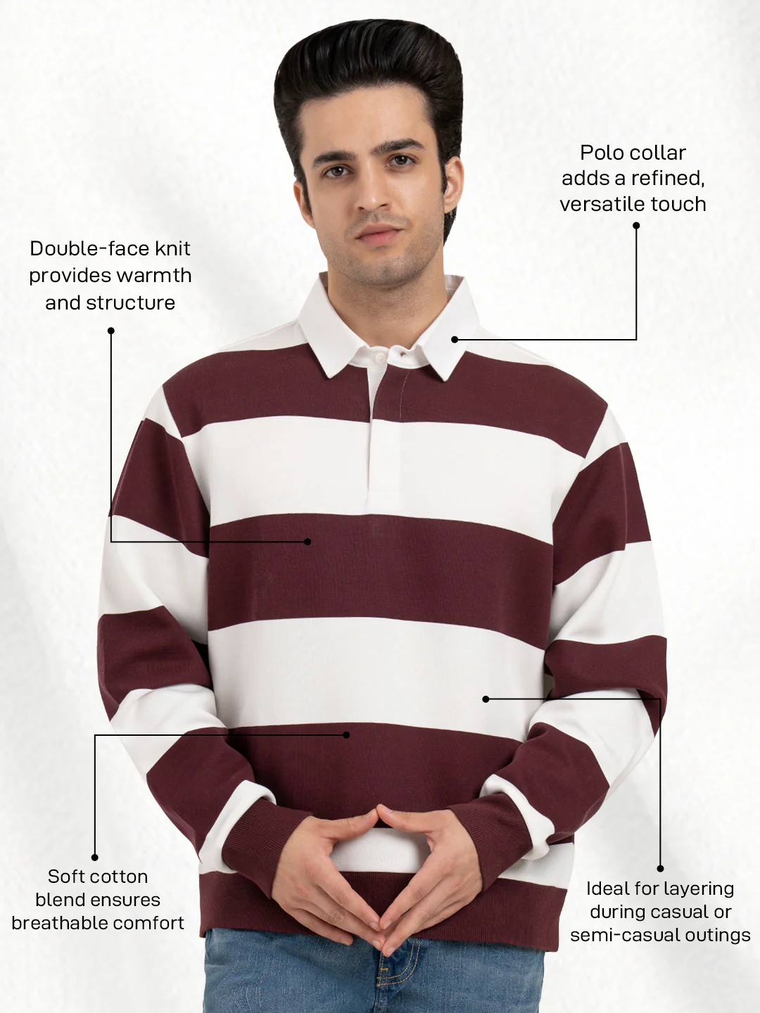 Men's Striped Sweatshirt - Image 2