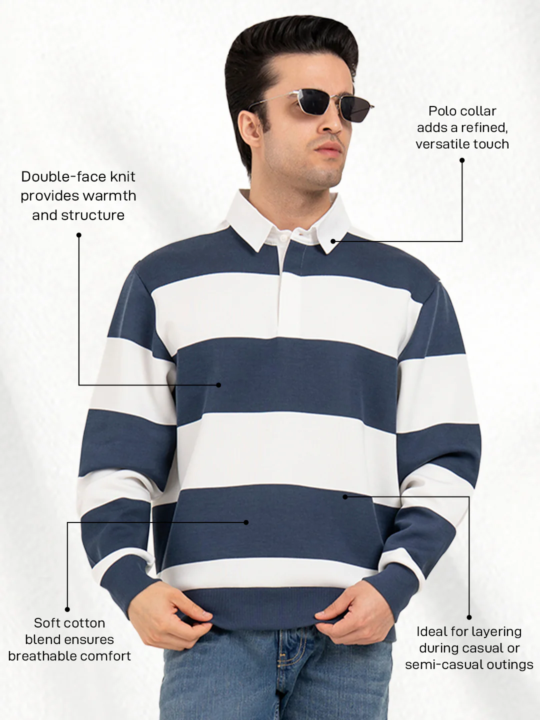 Men's Striped Sweatshirt - Image 3