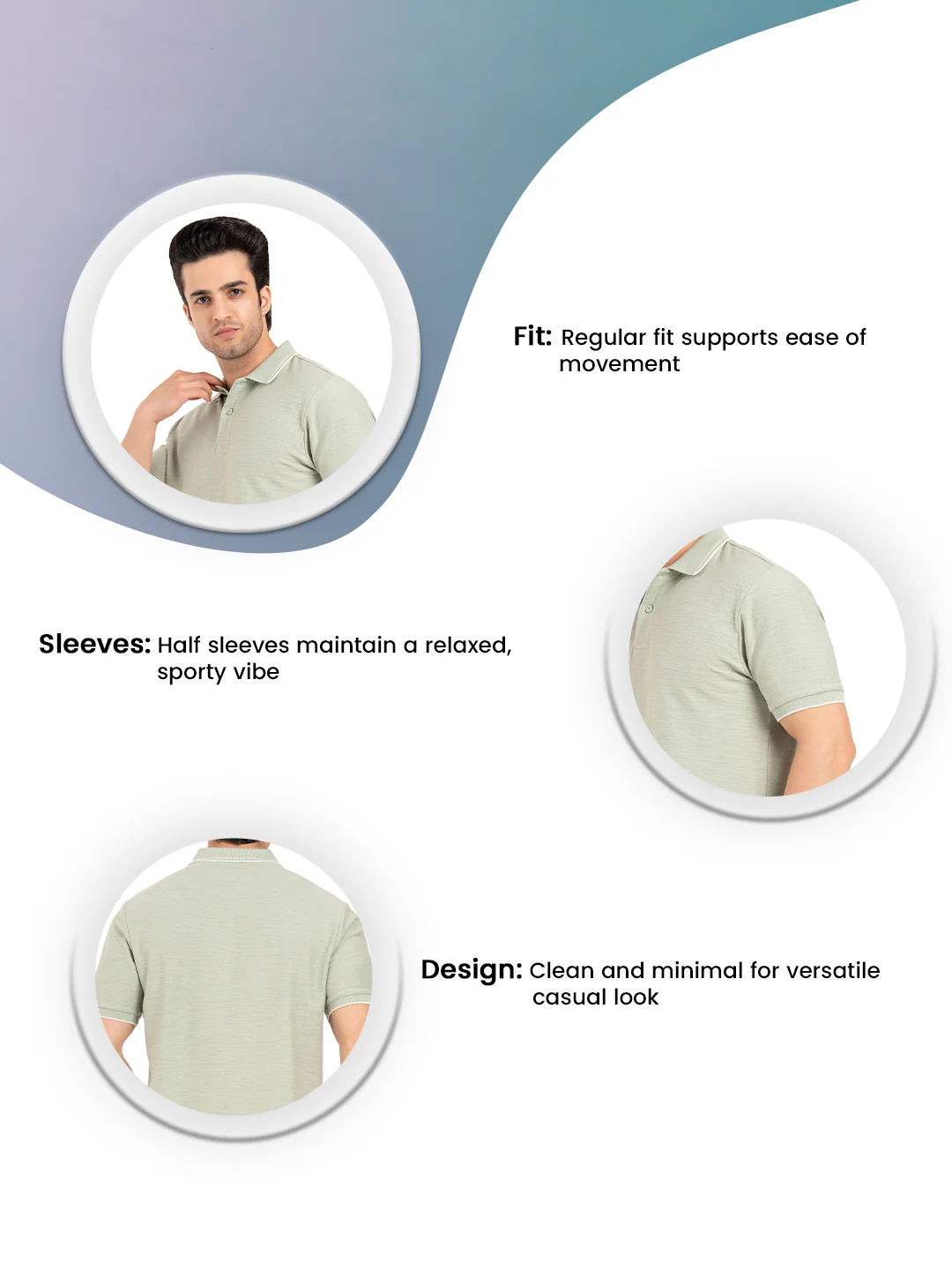 Menâ€™s Structured Cotton Polo T-Shirt - Image 3