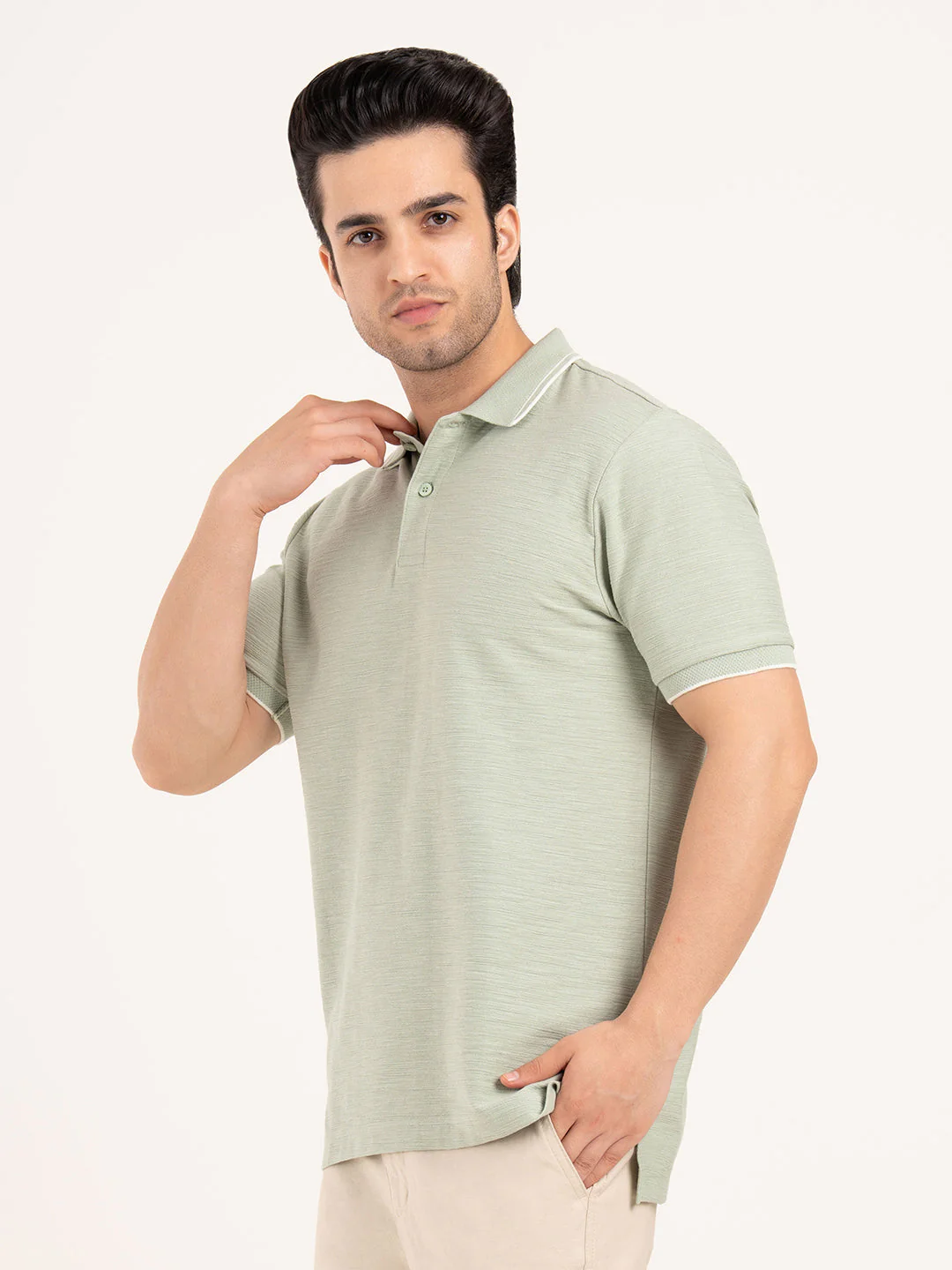 Menâ€™s Structured Cotton Polo T-Shirt - Image 4