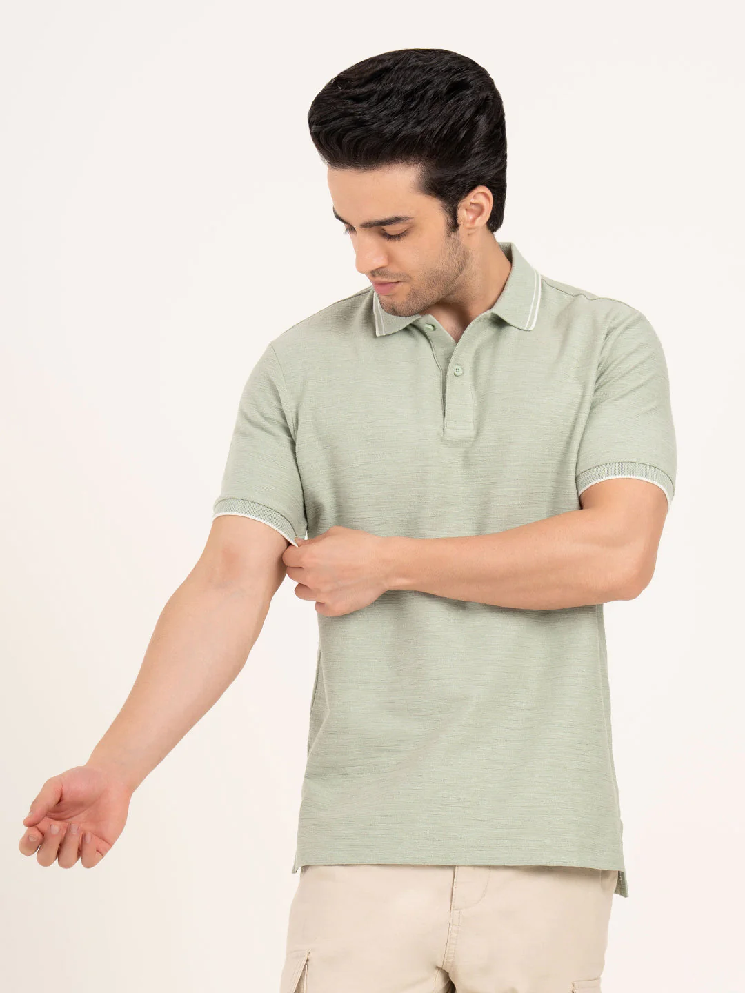 Menâ€™s Structured Cotton Polo T-Shirt - Image 9