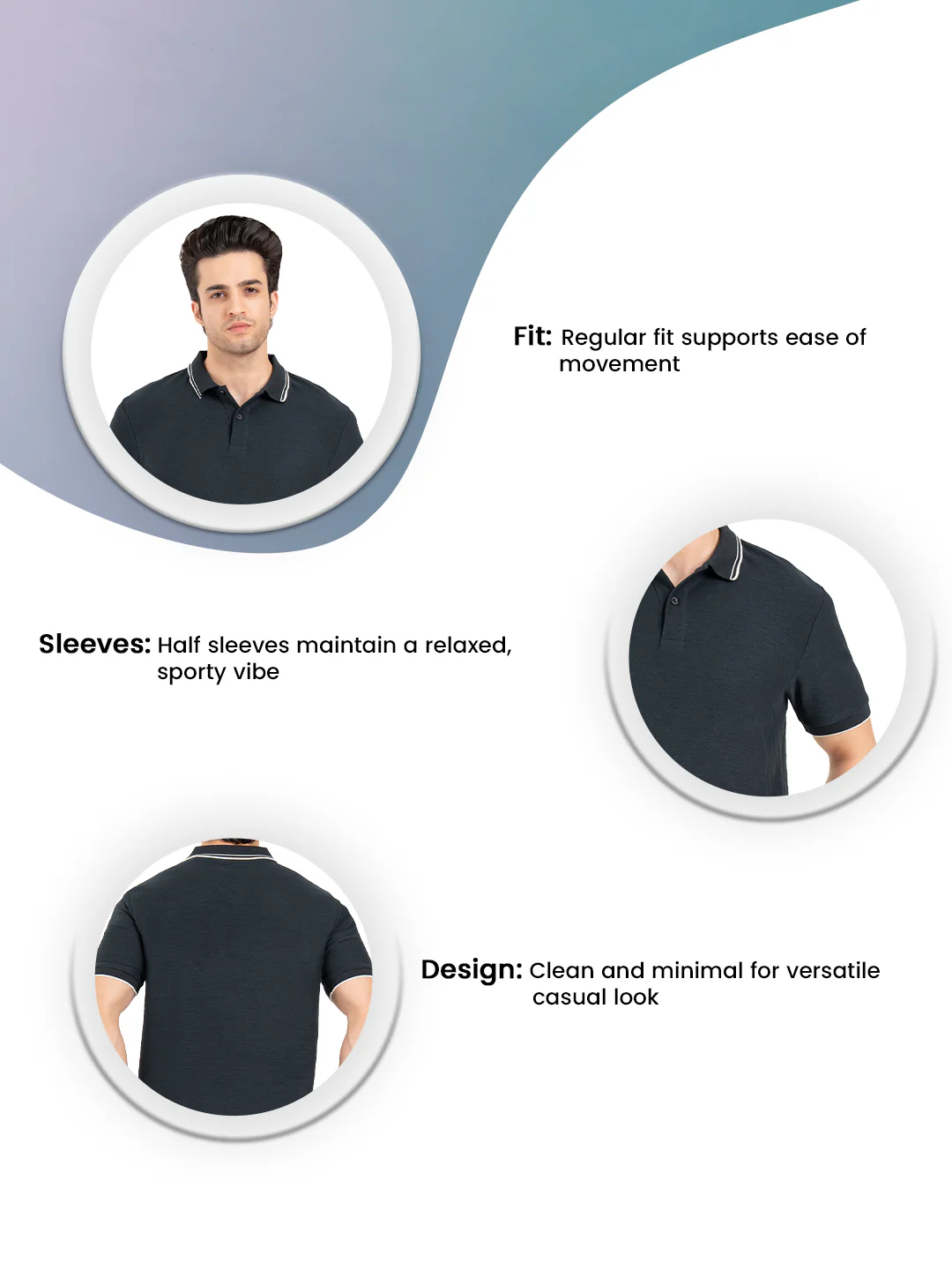 Menâ€™s Structured Cotton Polo T-Shirt - Image 3