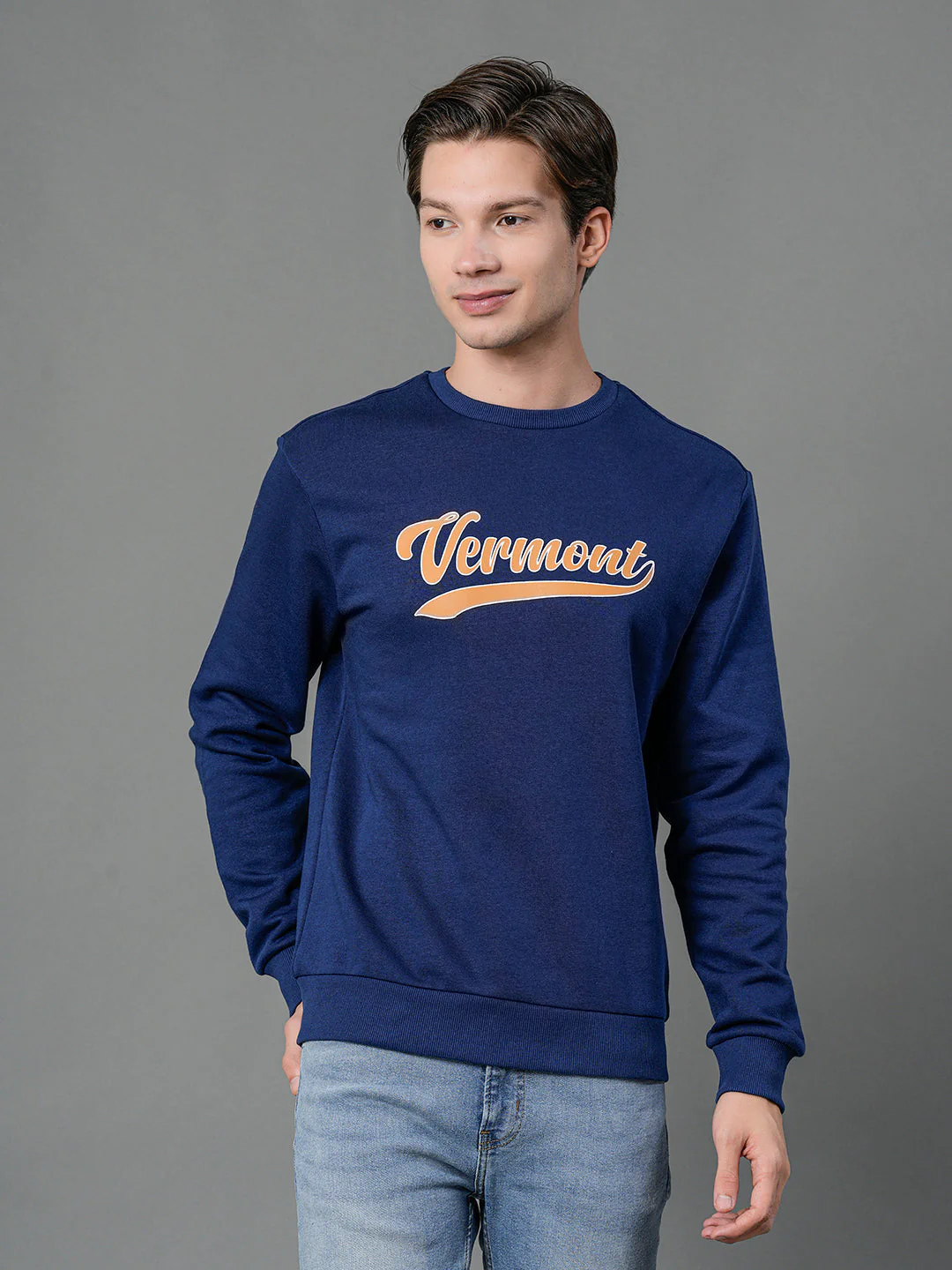 Men's Airforce Blue Graphic Print Sweatshirt