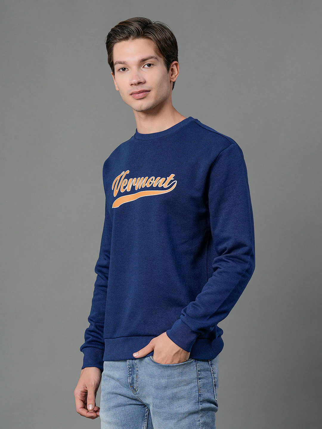 Men's Airforce Blue Graphic Print Sweatshirt - Image 2