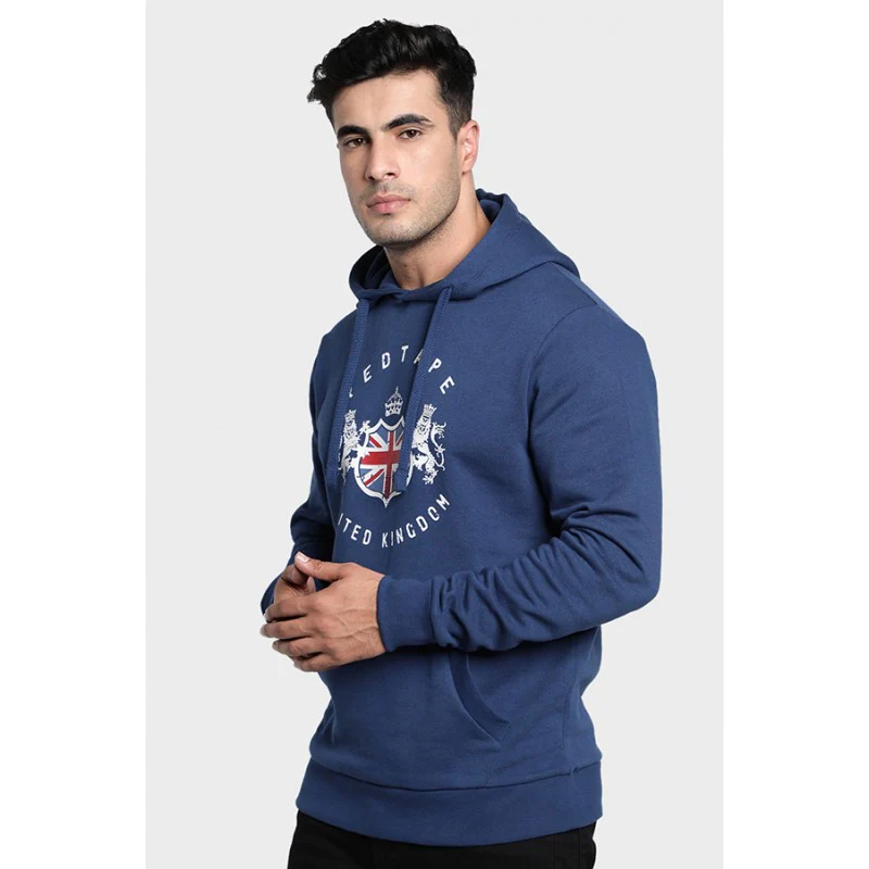 Mens Airforce Blue Hoodie - Image 2