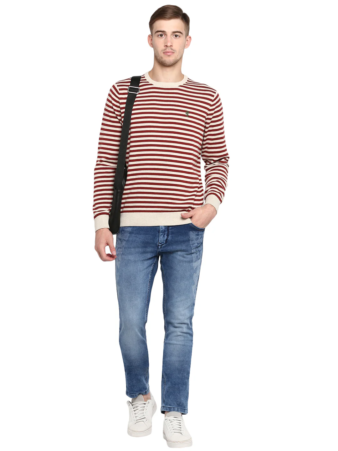 Mens Beige Brown Sweater - Image 3