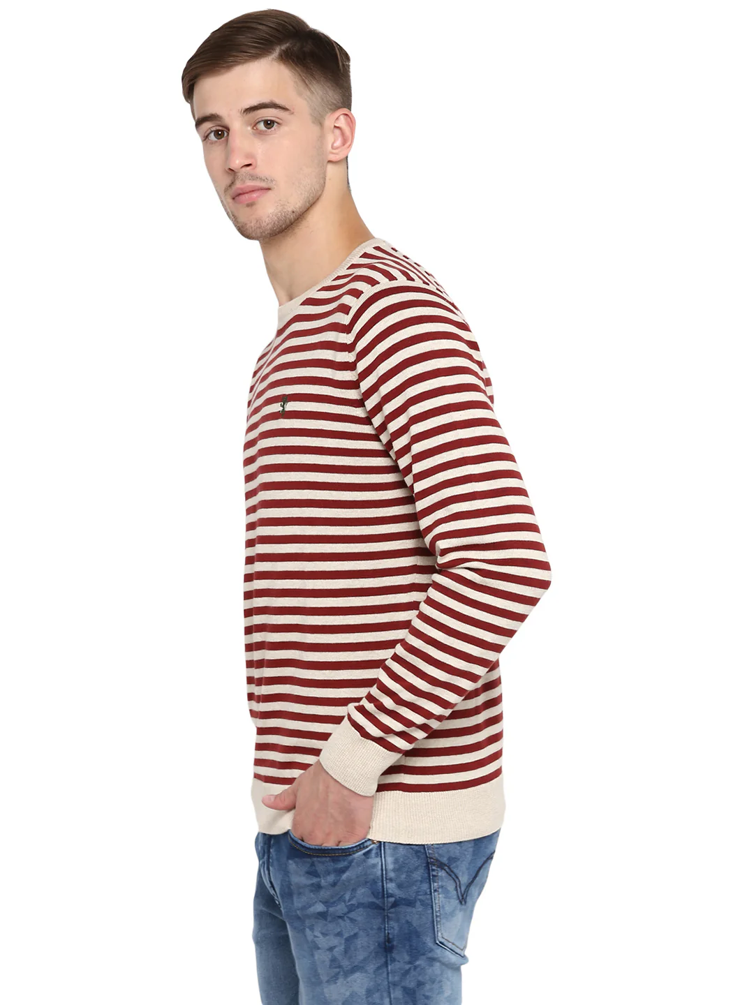 Mens Beige Brown Sweater - Image 5
