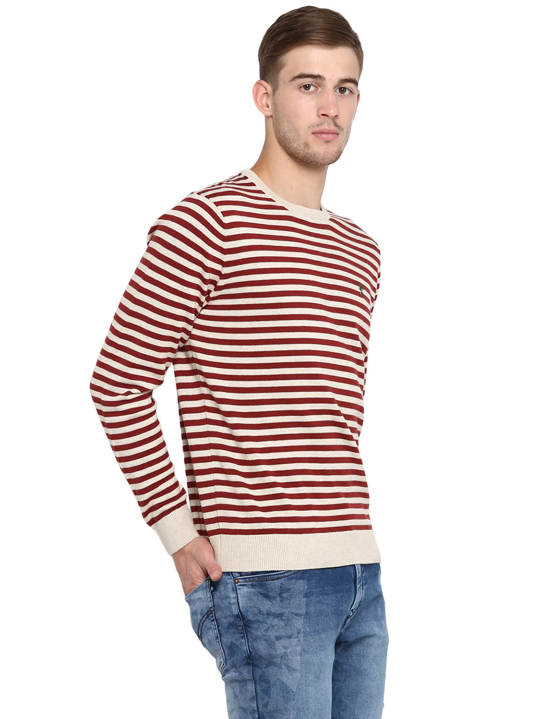 Mens Beige Brown Sweater - Image 6