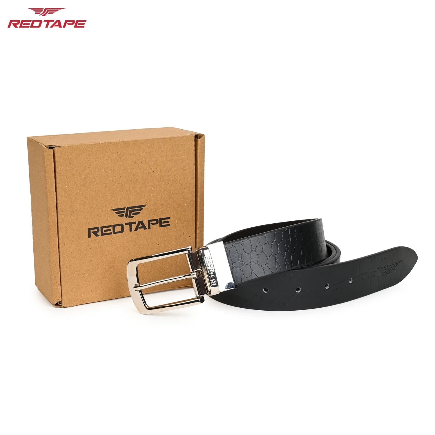 Men's Black and Brown Formal Leather Belt - Image 2