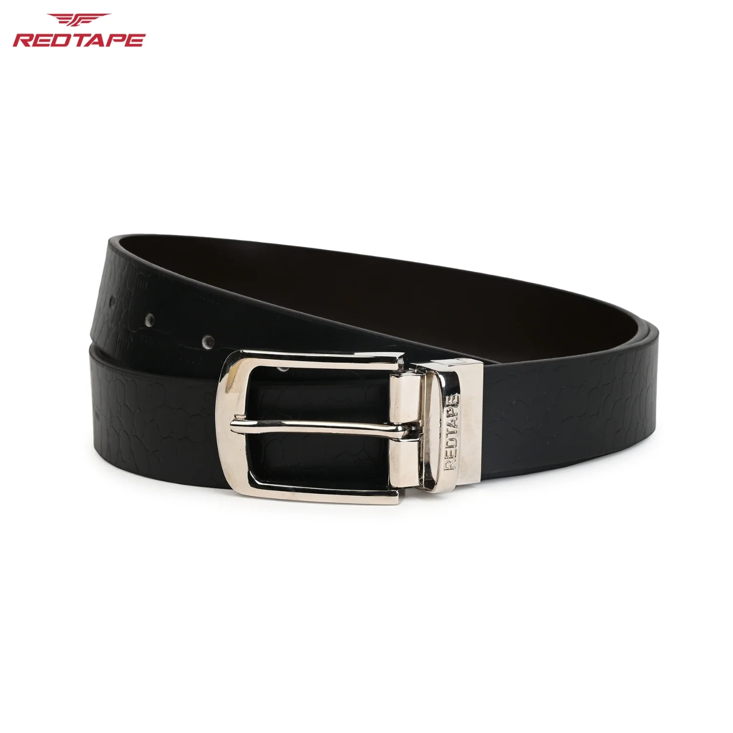Men's Black and Brown Formal Leather Belt - Image 6