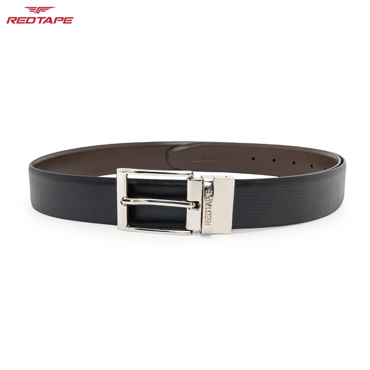 Men's Black Brown Reversible Leather Belt - Image 5