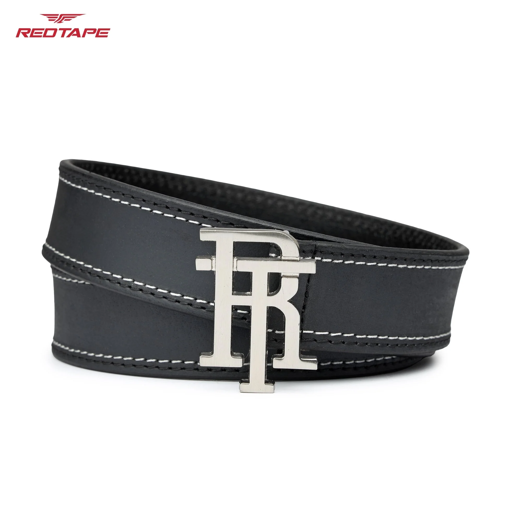 Men's Black Casual Leather Belt - Image 4