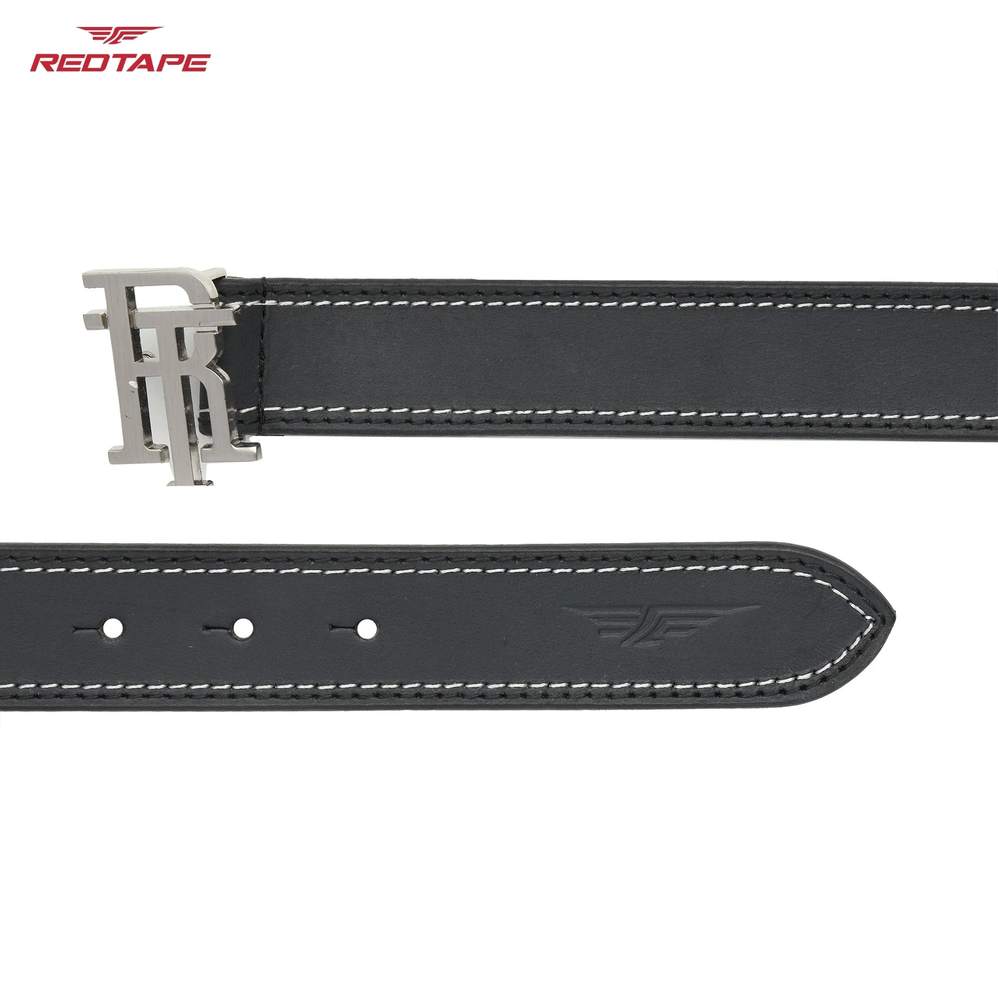 Men's Black Casual Leather Belt - Image 5