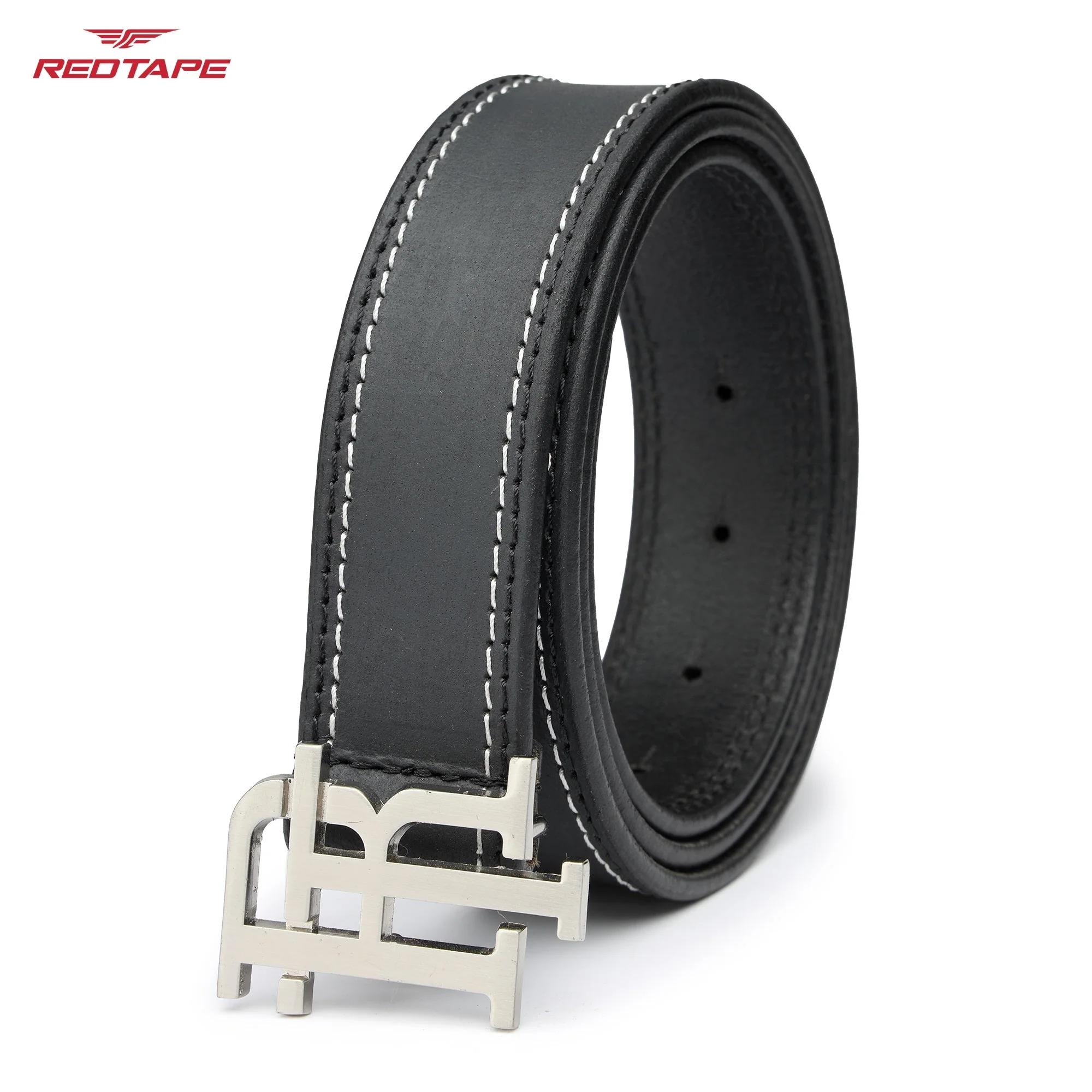 Men's Black Casual Leather Belt - Image 6