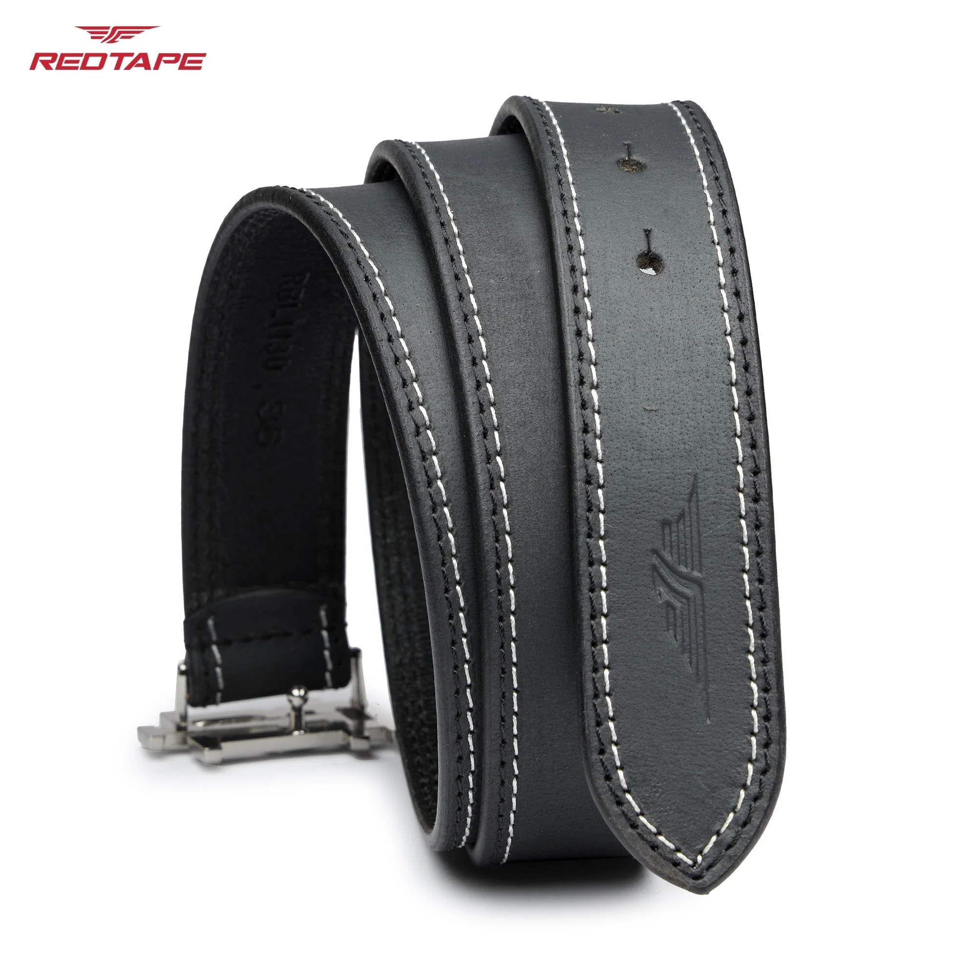 Men's Black Casual Leather Belt - Image 7