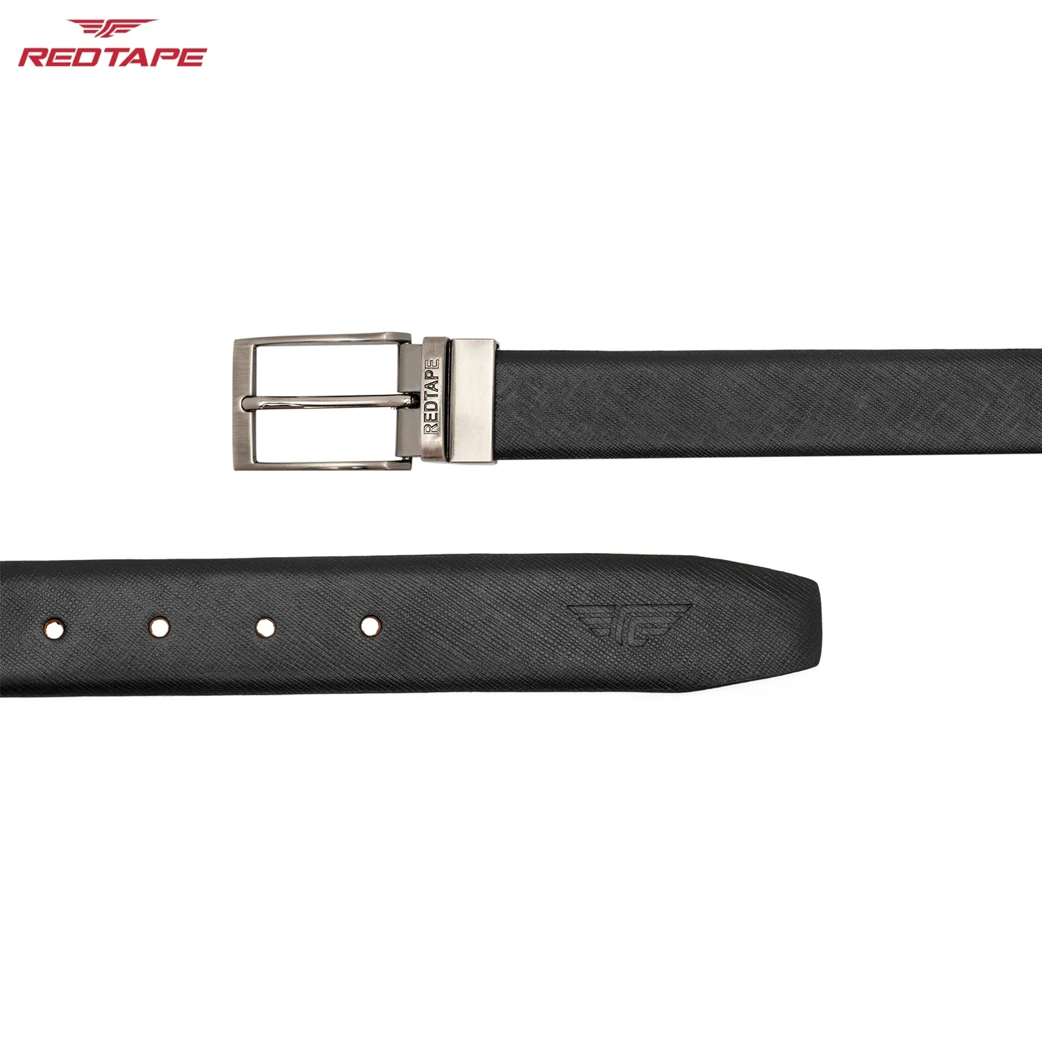 Men's Black Dark Brown Reversible Leather Belt - Image 5