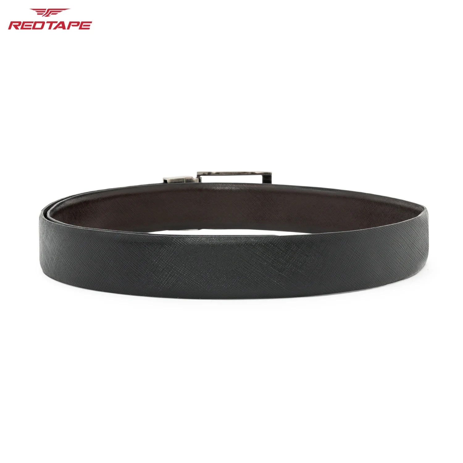 Men's Black Dark Brown Reversible Leather Belt - Image 7
