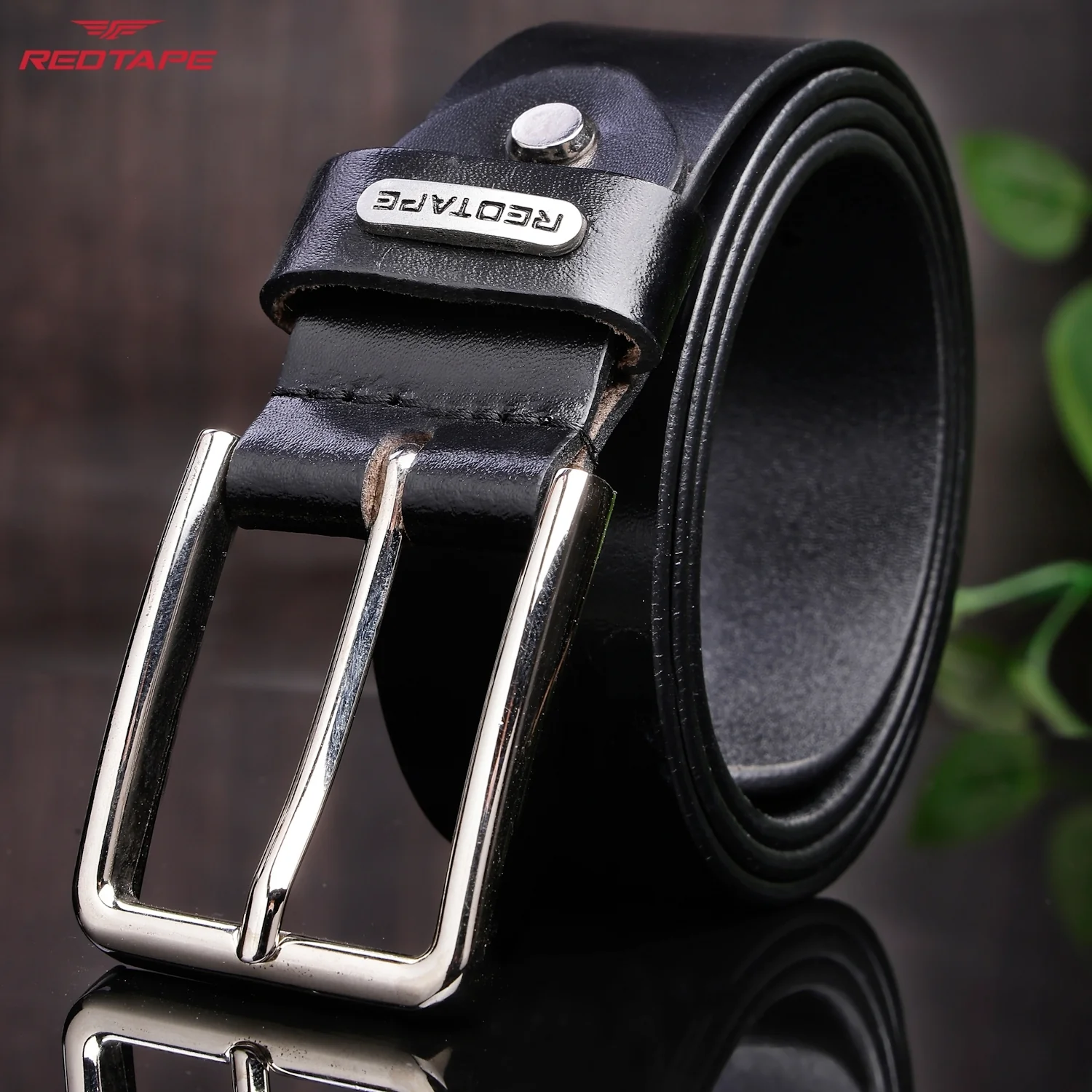 Men's Black Formal Leather Belt - Image 3