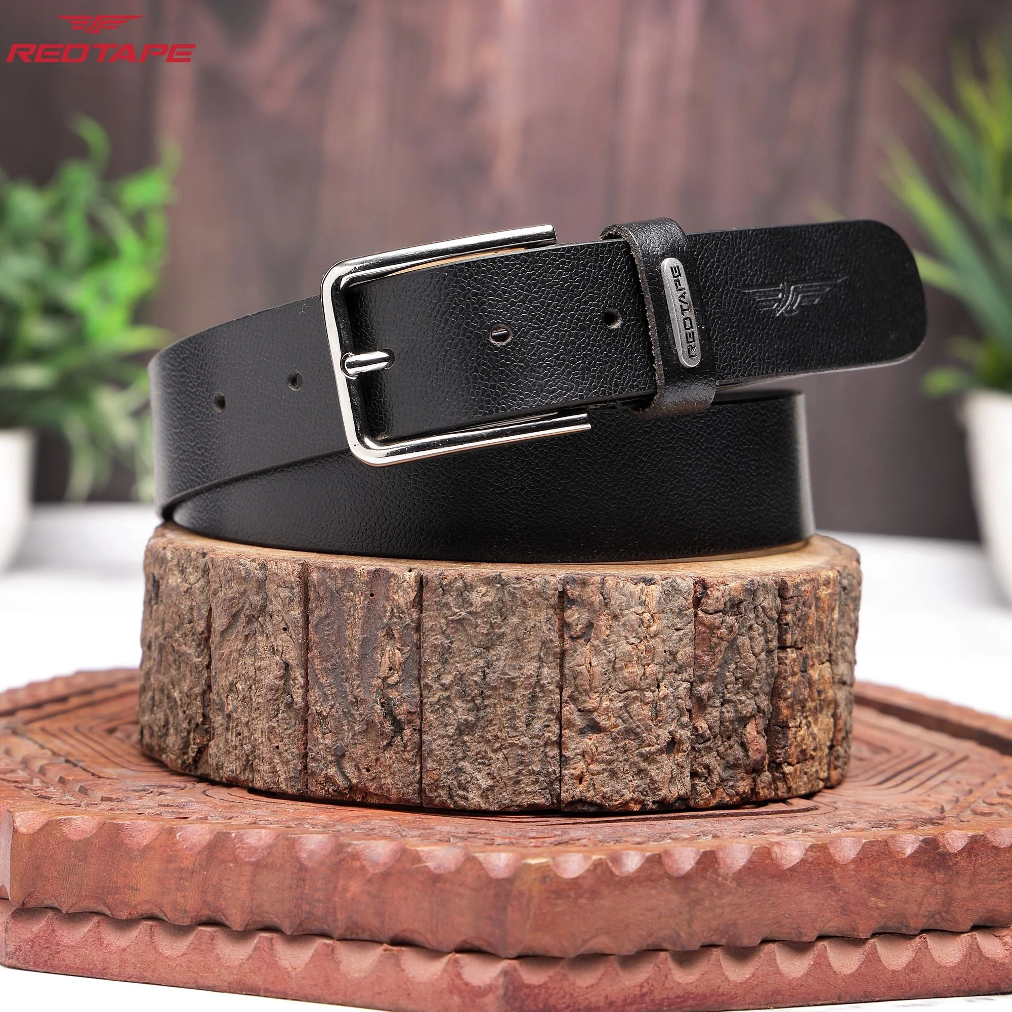 Men's Black Formal Leather Belt - Image 2