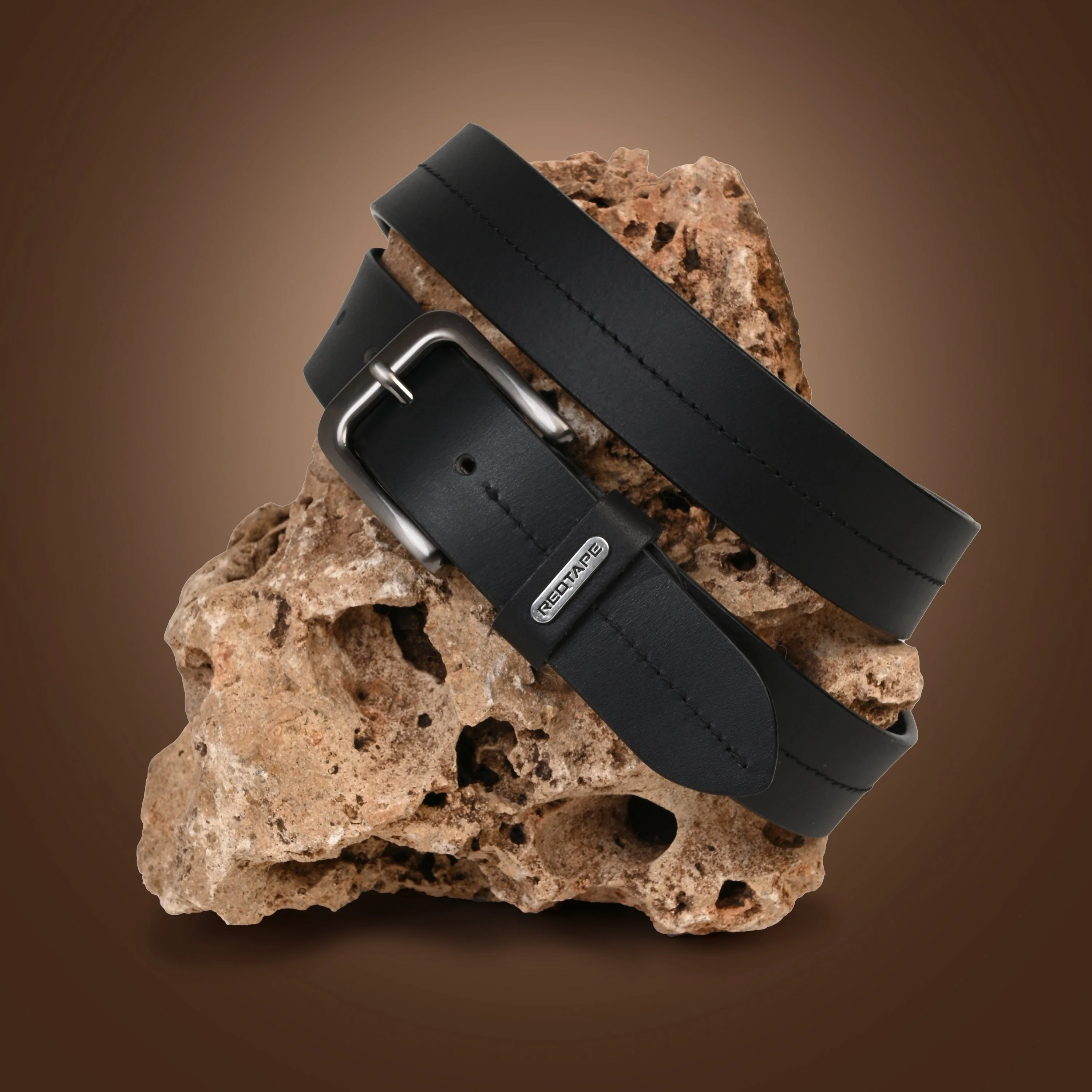 Men's Black Genuine Leather Wallet and Belt Gift Set - Image 3