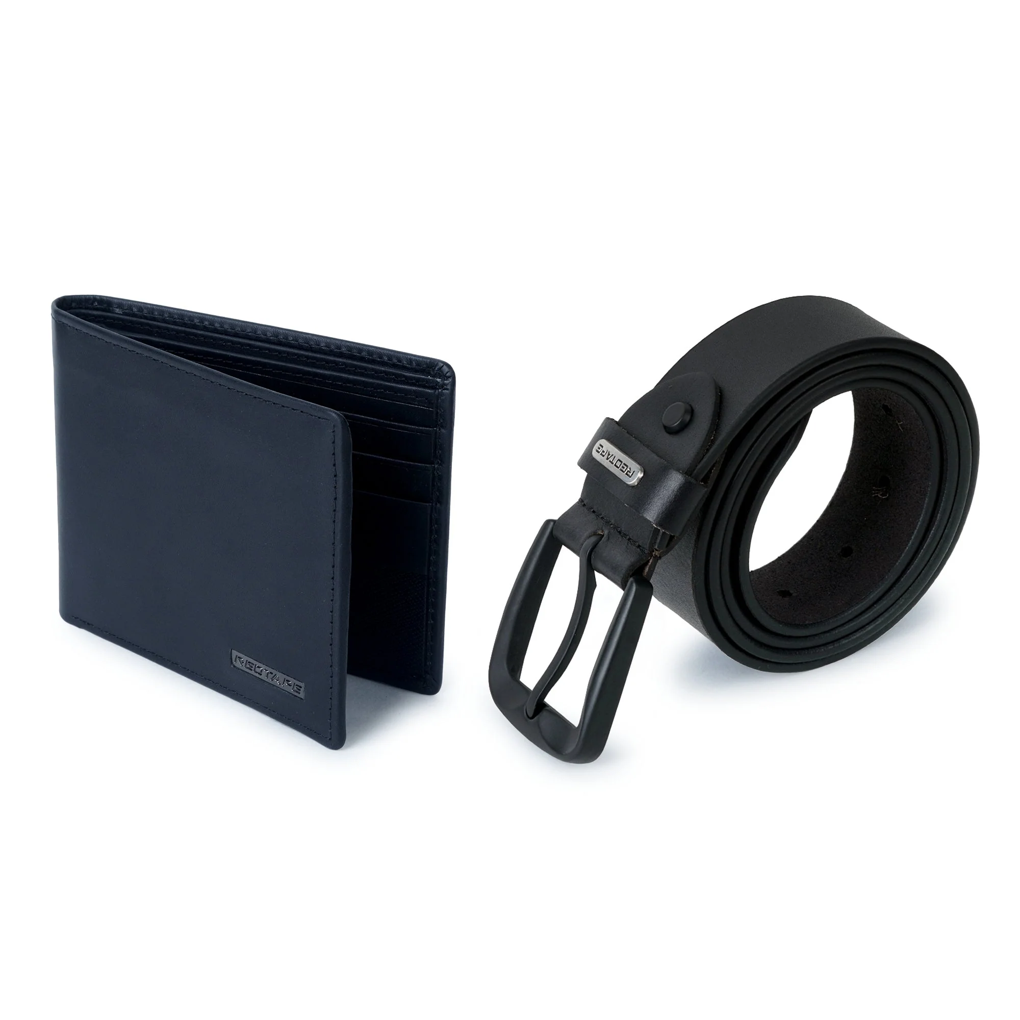 Men's Black Genuine Leather Wallet & Belt Combo Gift Set - Image 2