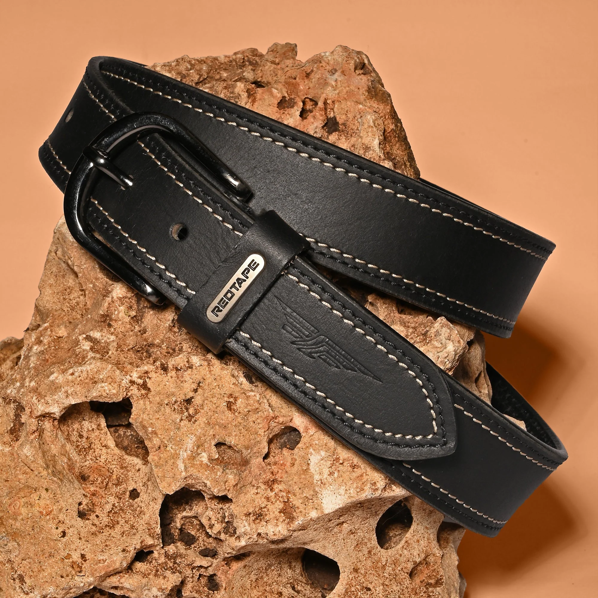 Men's Black Genuine Leather Wallet & Belt Gift Set - Image 3