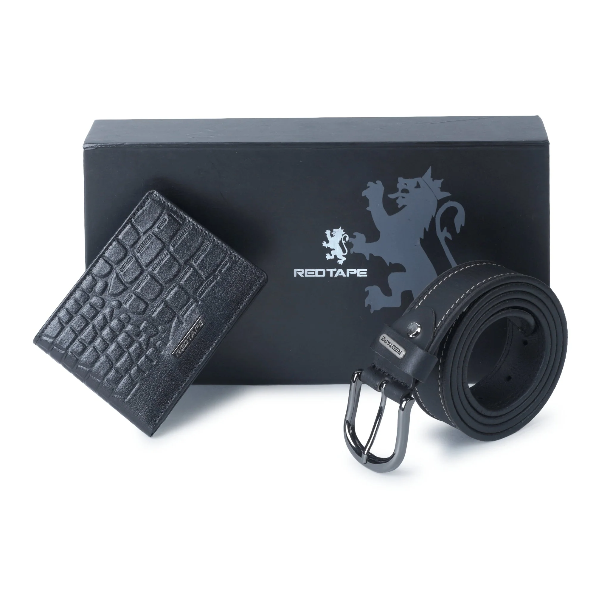 Men's Black Genuine Leather Wallet & Belt Gift Set - Image 7
