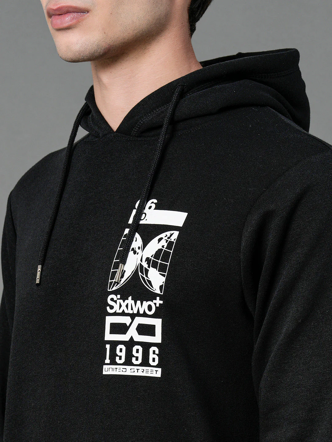 Men's Black Graphic Print Hoodie - Image 4