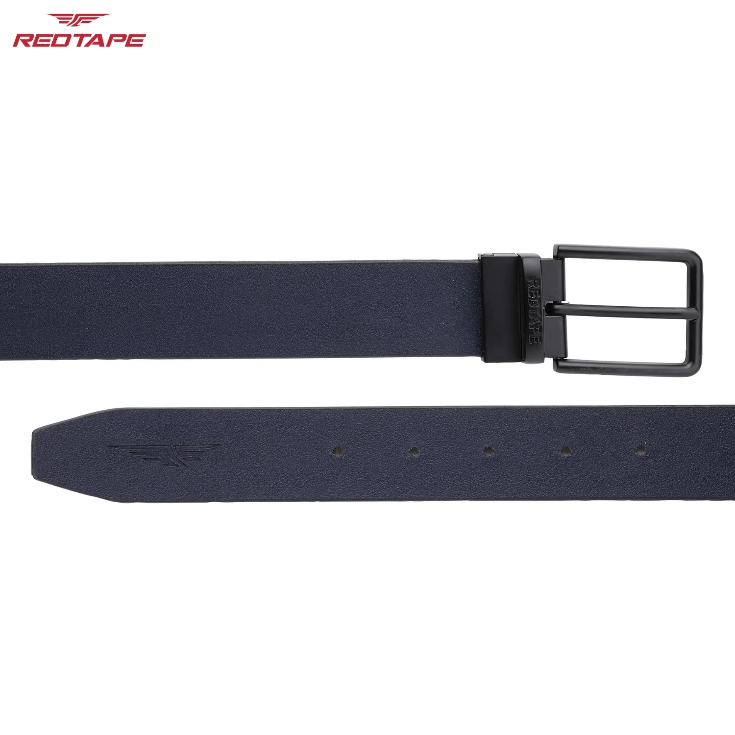 Men's Black Grey Reversible Leather Belt - Image 7