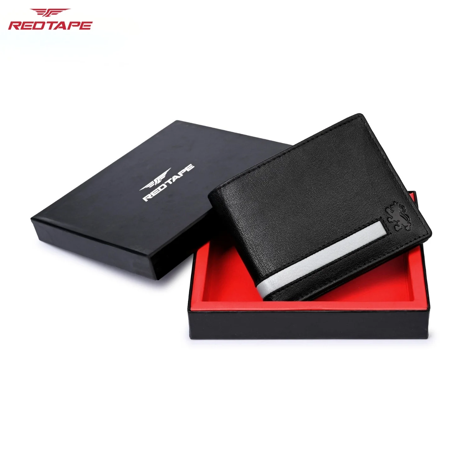Mens Black & Grey Leather Wallet - Image 2