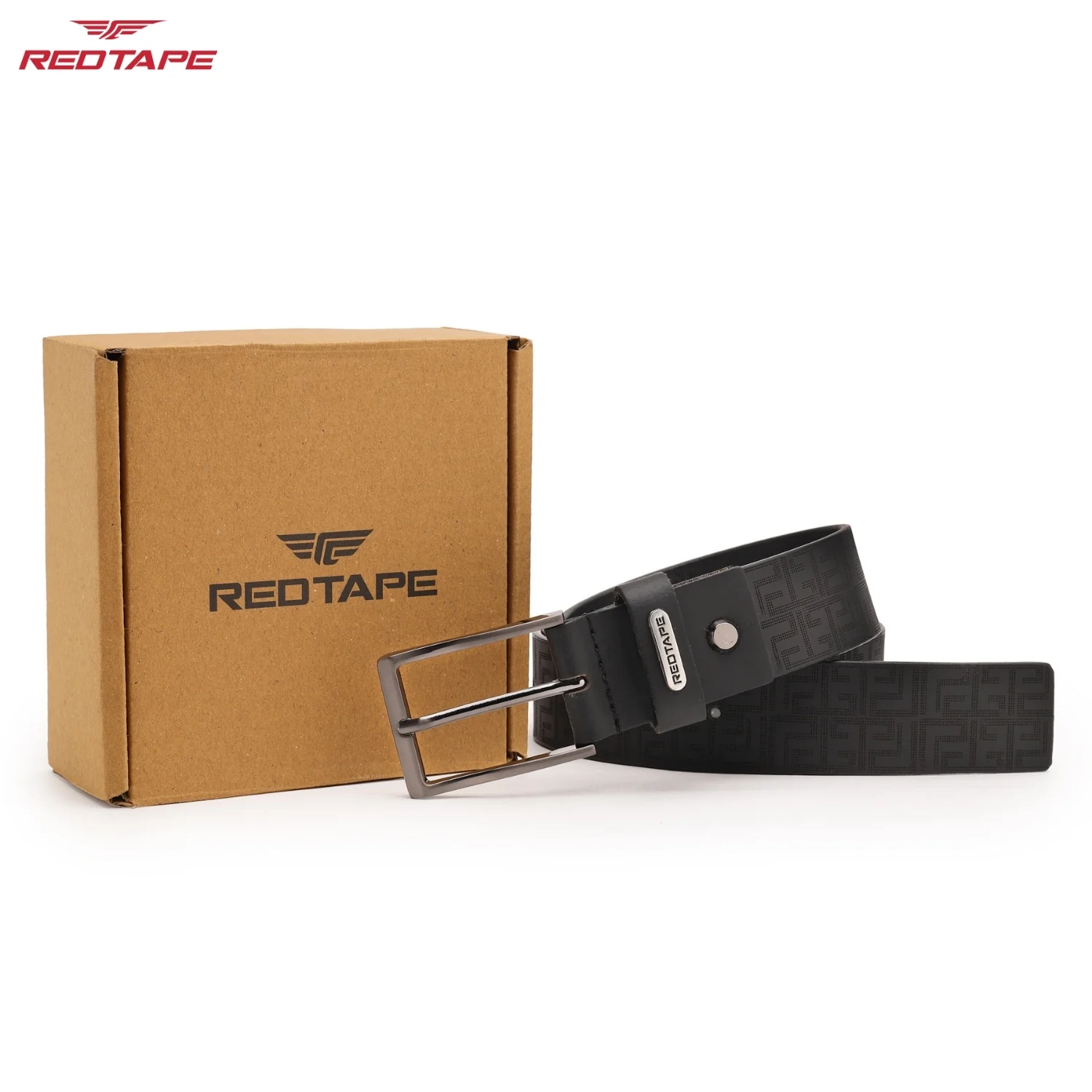 Men's Black Leather Belt - Image 2