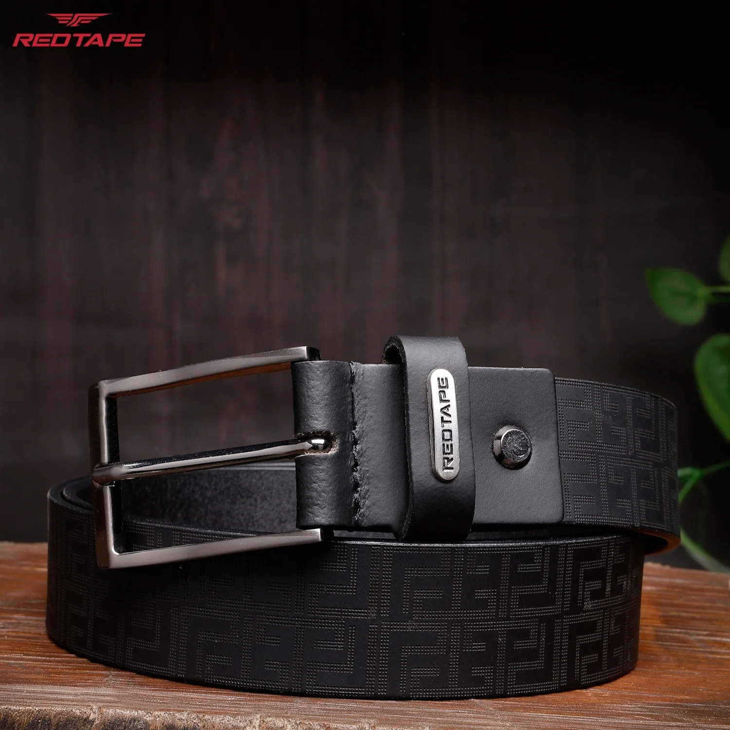 Men's Black Leather Belt - Image 3