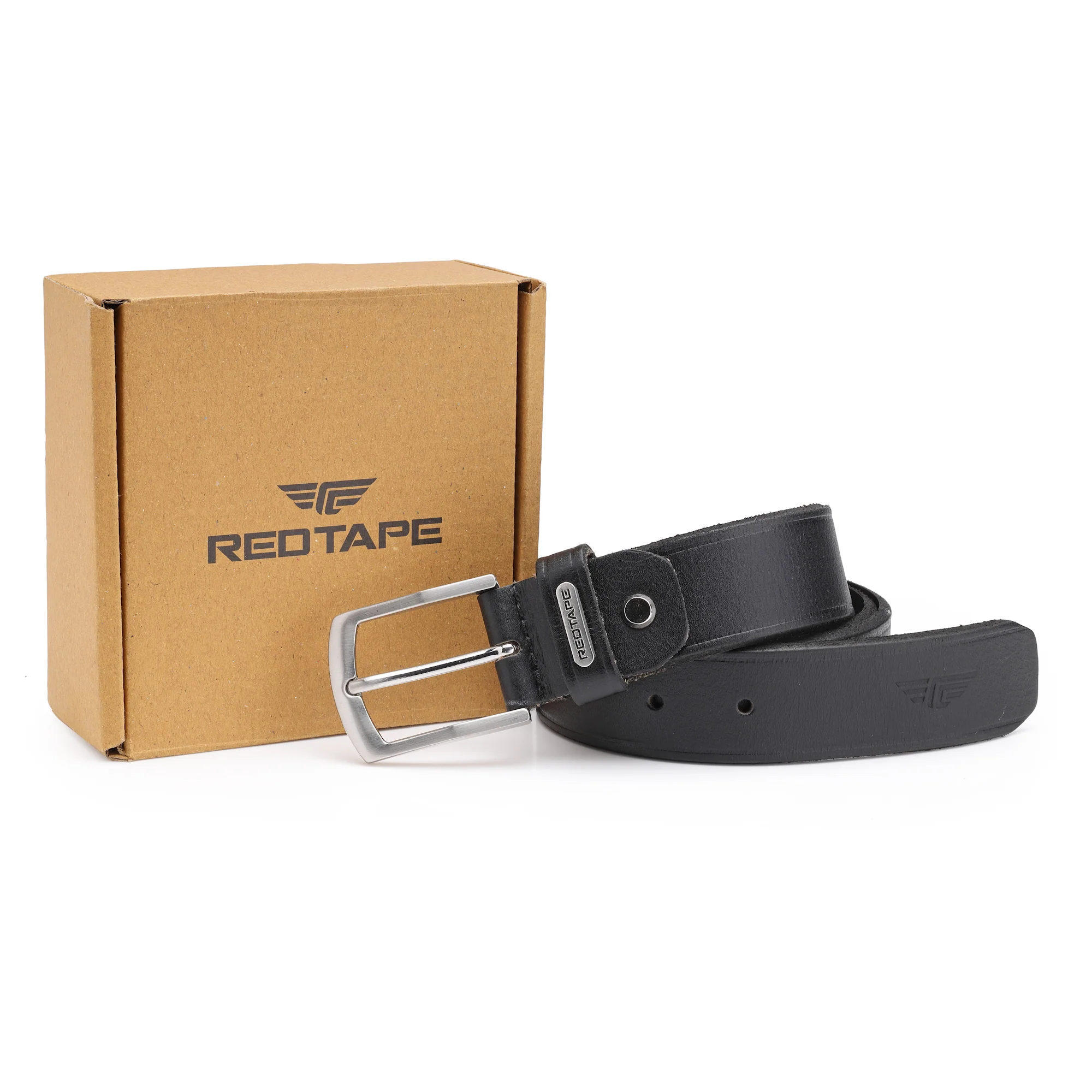Men's Black Leather Belt - Image 7
