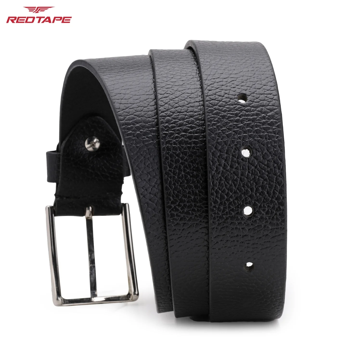 Men's Black Leather Belt - Image 4