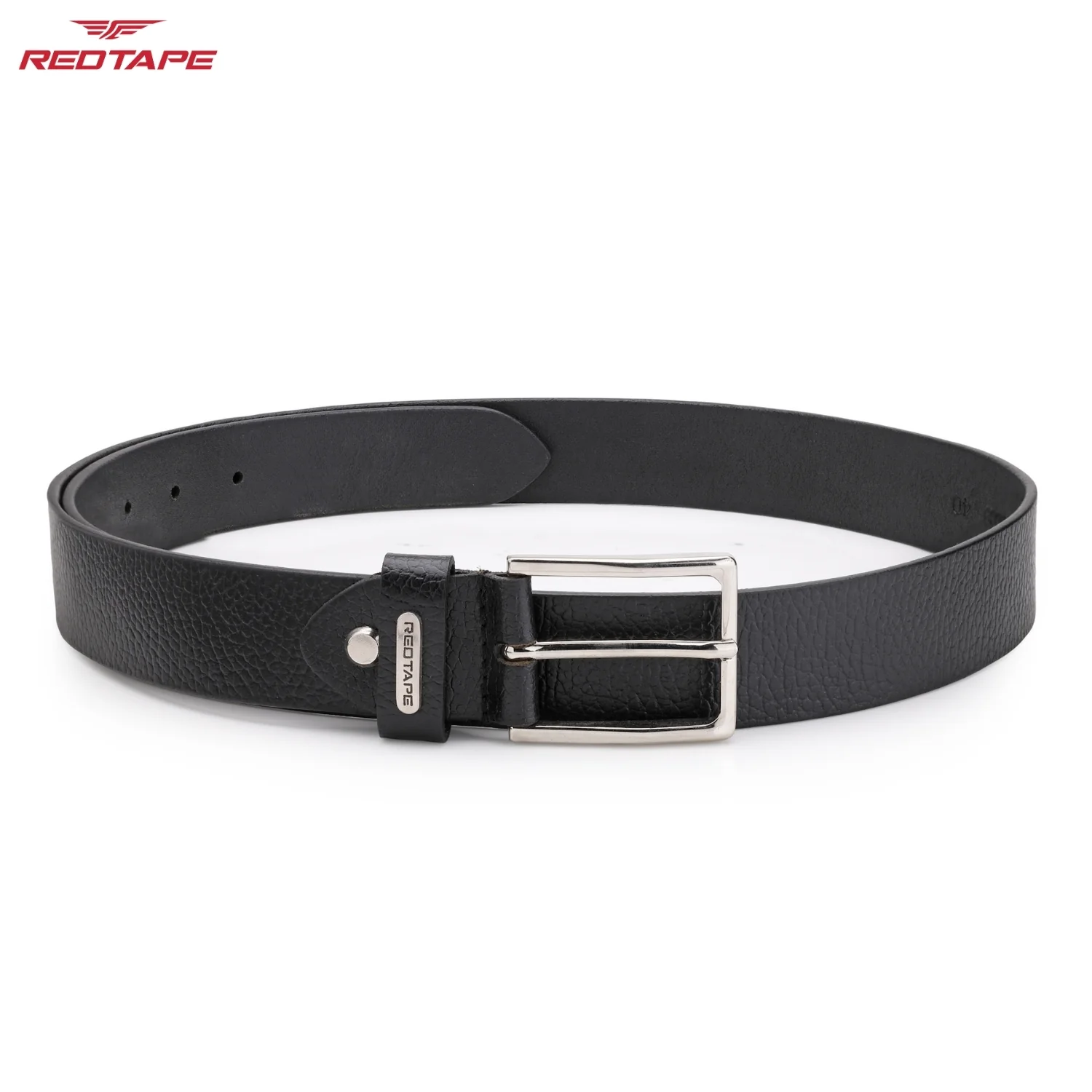 Men's Black Leather Belt - Image 5