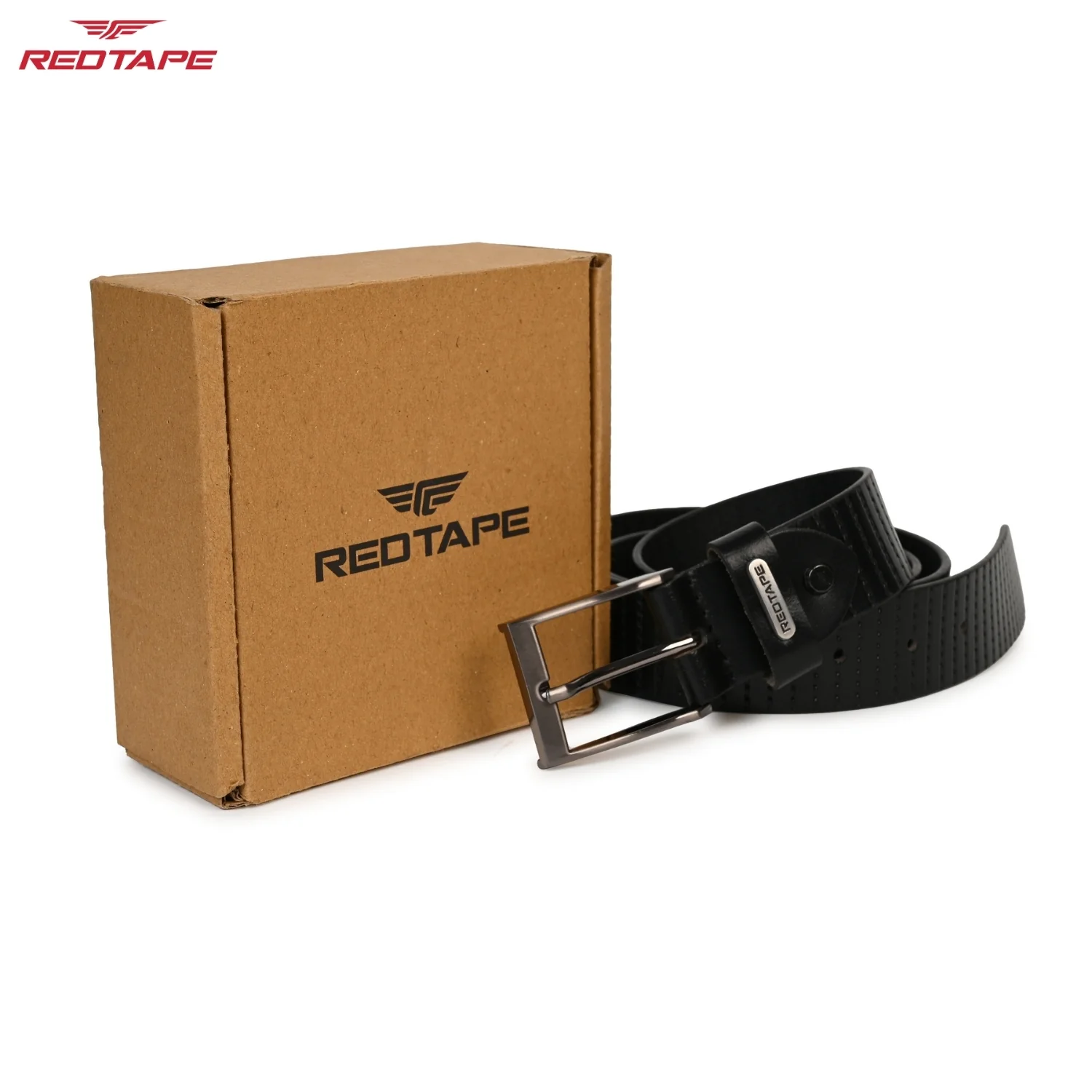 Men's Black Leather Belt - Image 2