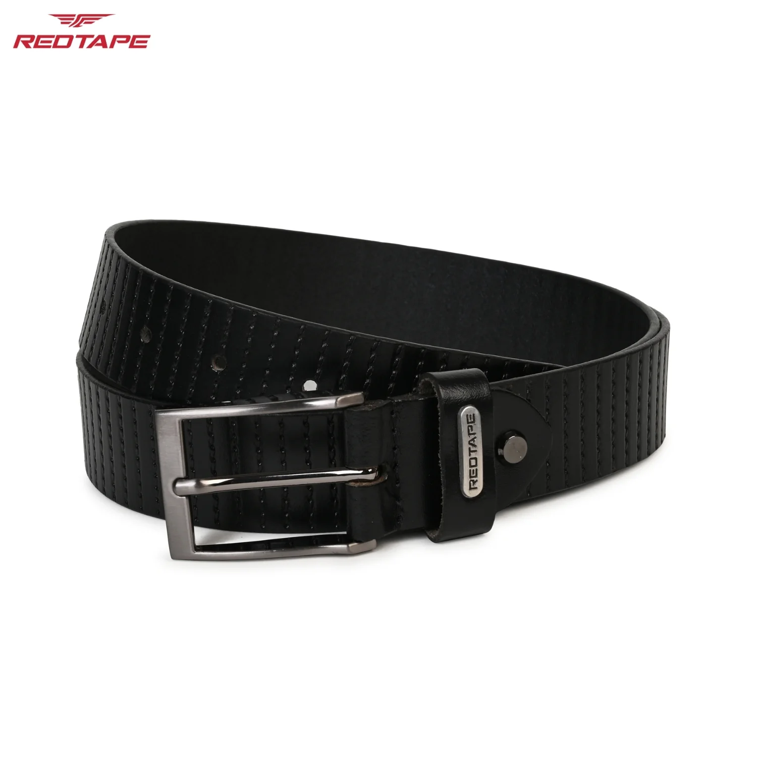 Men's Black Leather Belt - Image 6
