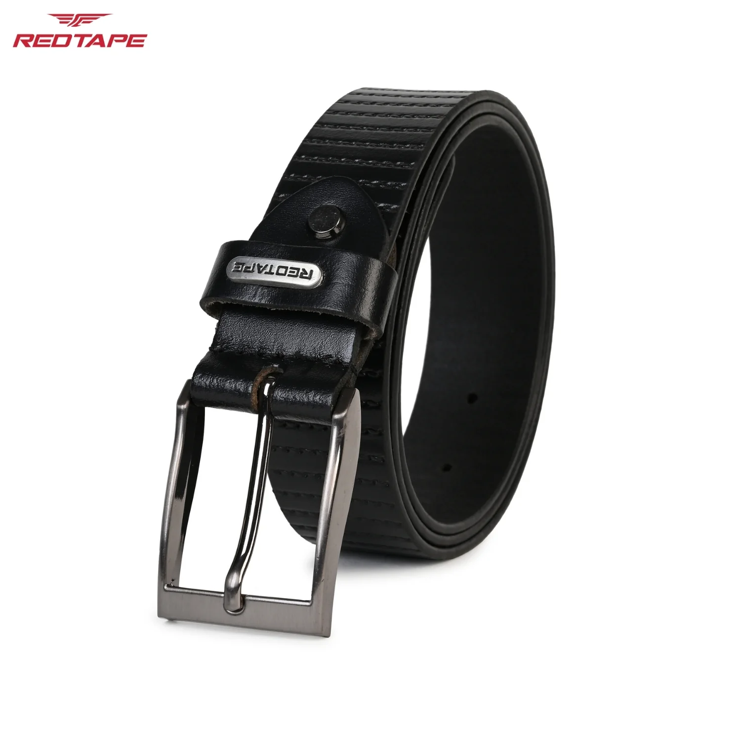 Men's Black Leather Belt - Image 7