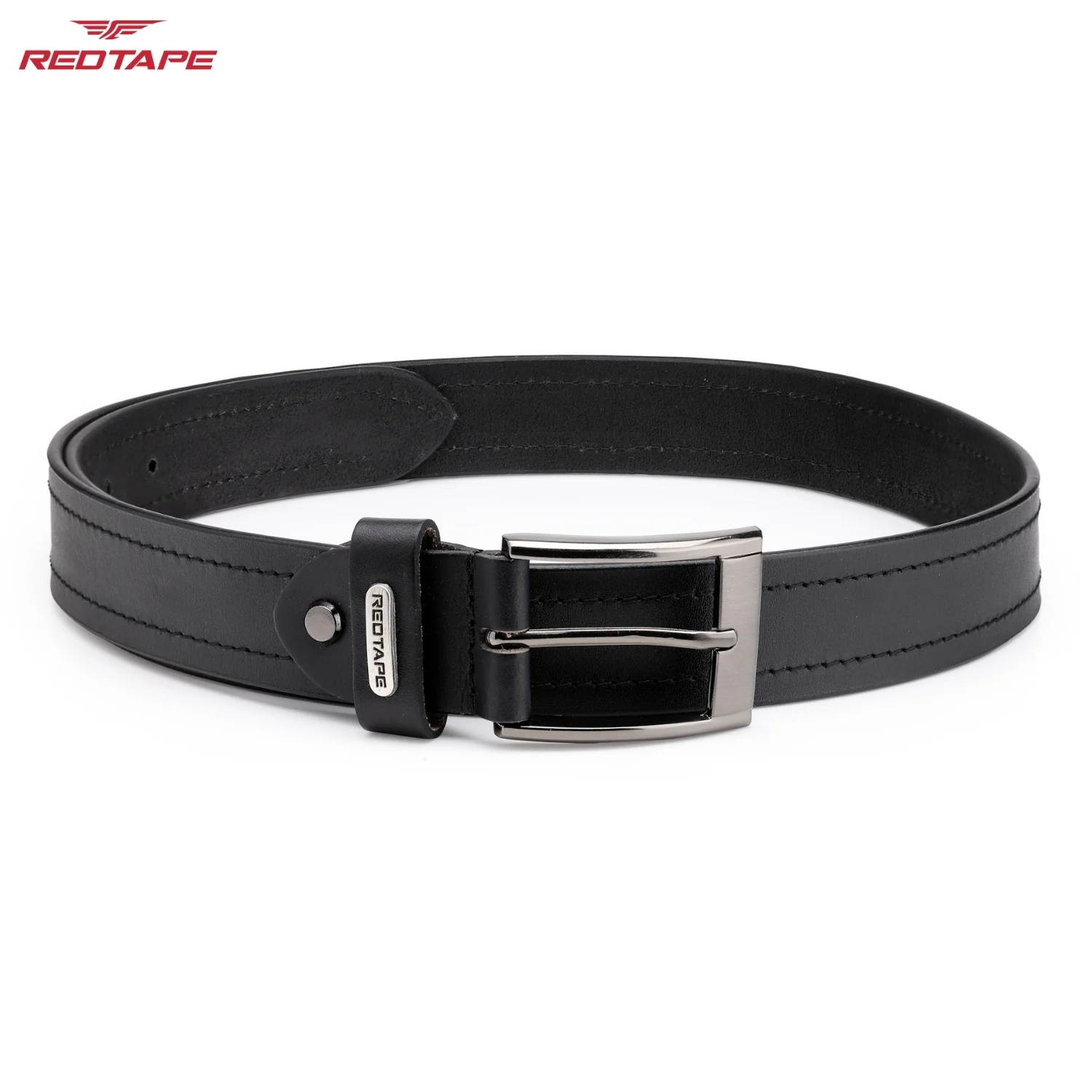 Men's Black Leather Belt - Image 4