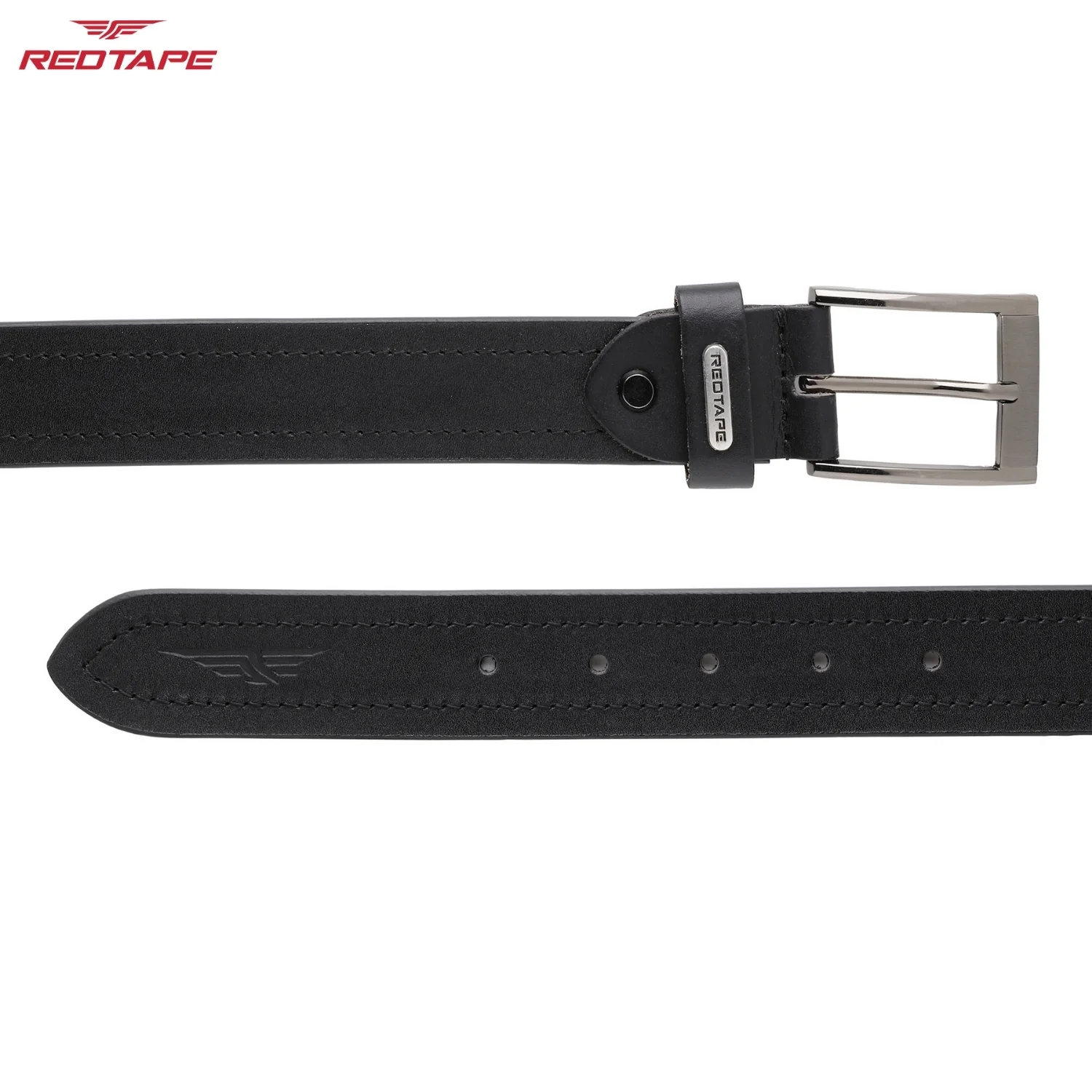Men's Black Leather Belt - Image 5