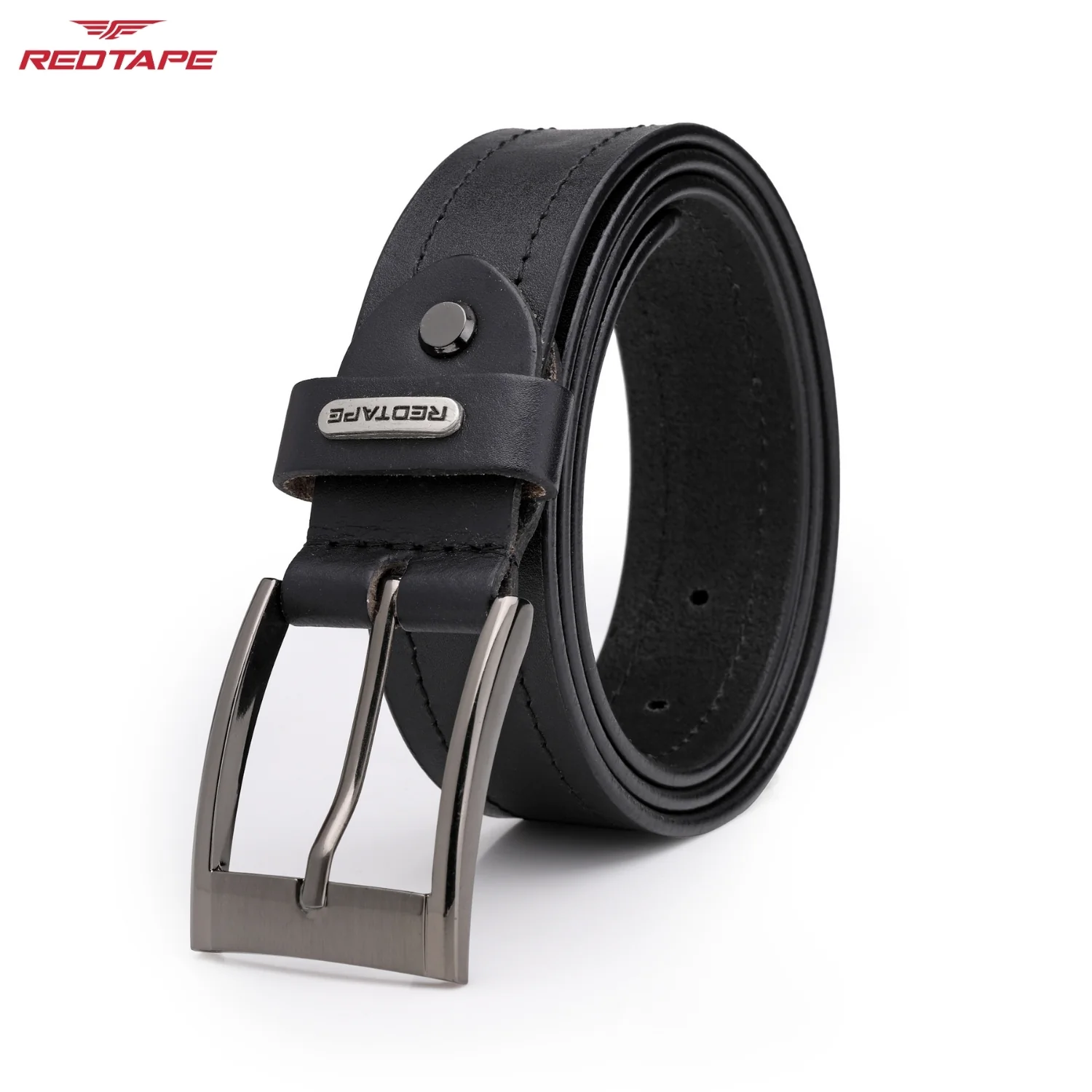 Men's Black Leather Belt - Image 6