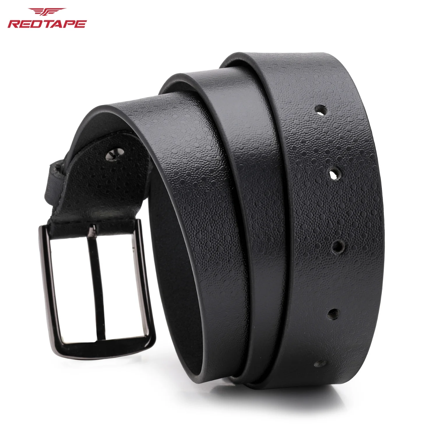 Men's Black Leather Belt - Image 4