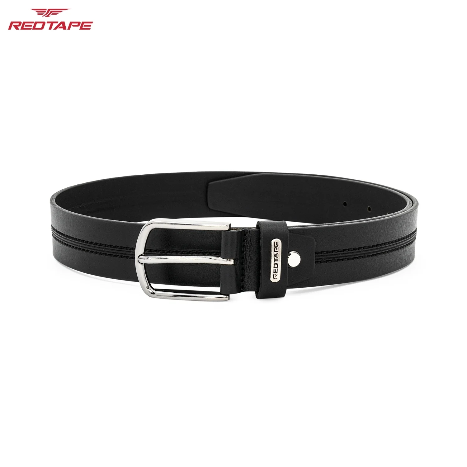 Men's Black Leather Belt - Image 5