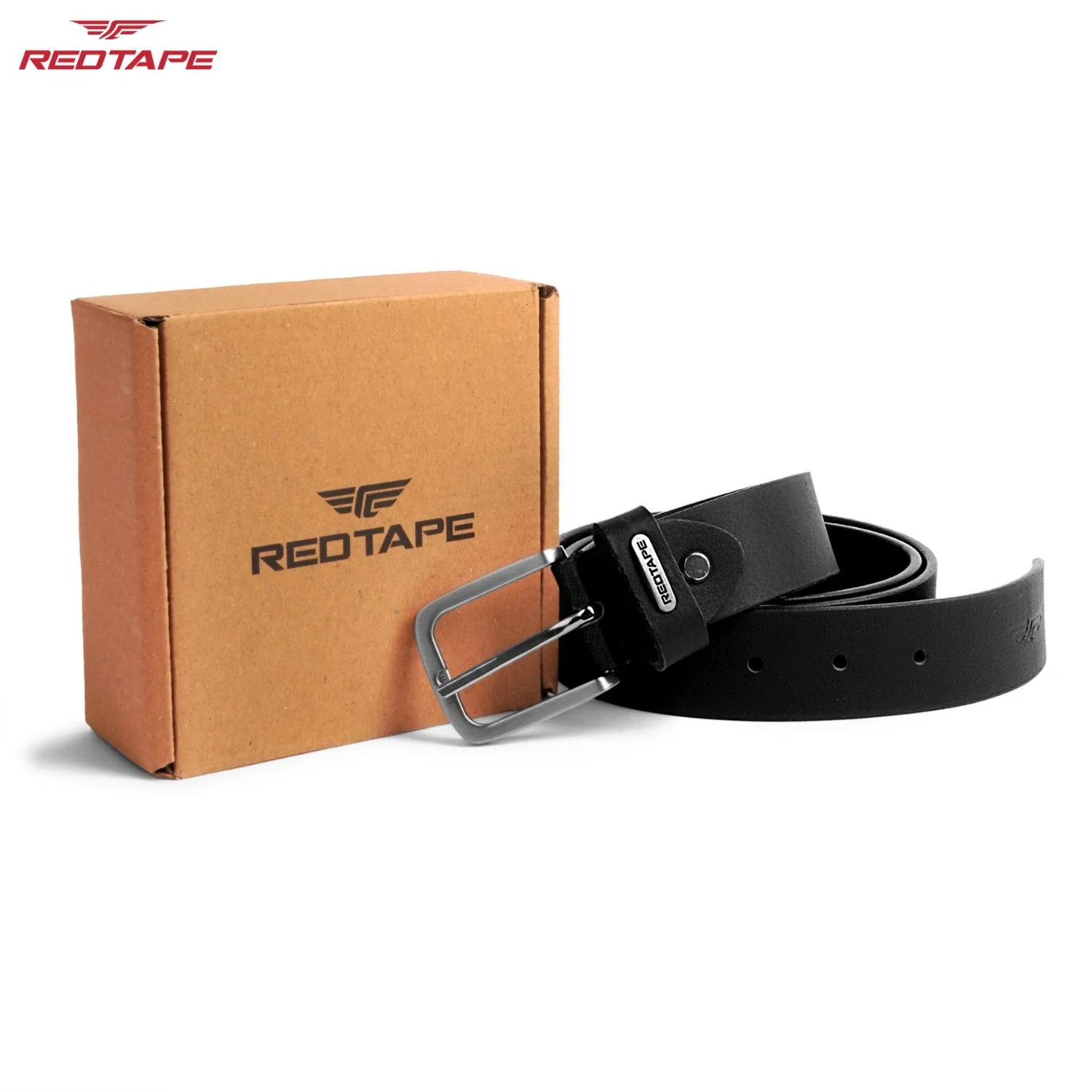 Men's Black Leather Belt - Image 2