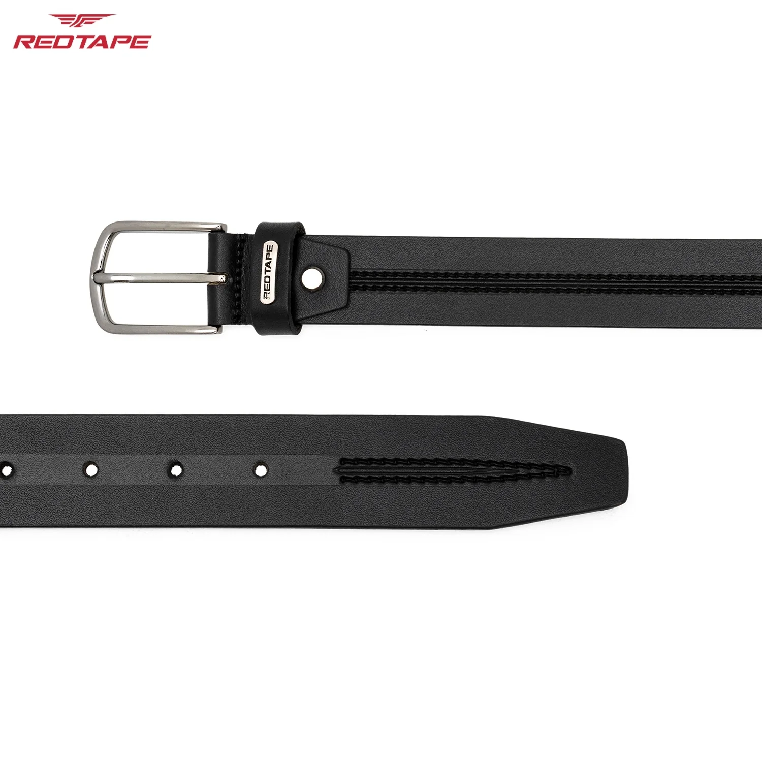 Men's Black Leather Belt - Image 6