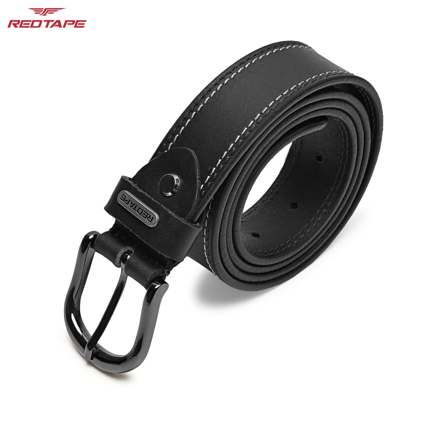 Men's Black Leather Belt - Image 6