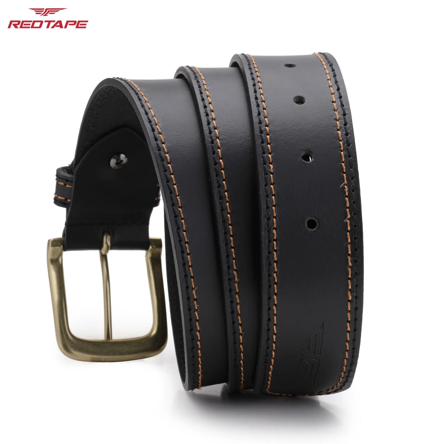 Men's Black Leather Belt - Image 4
